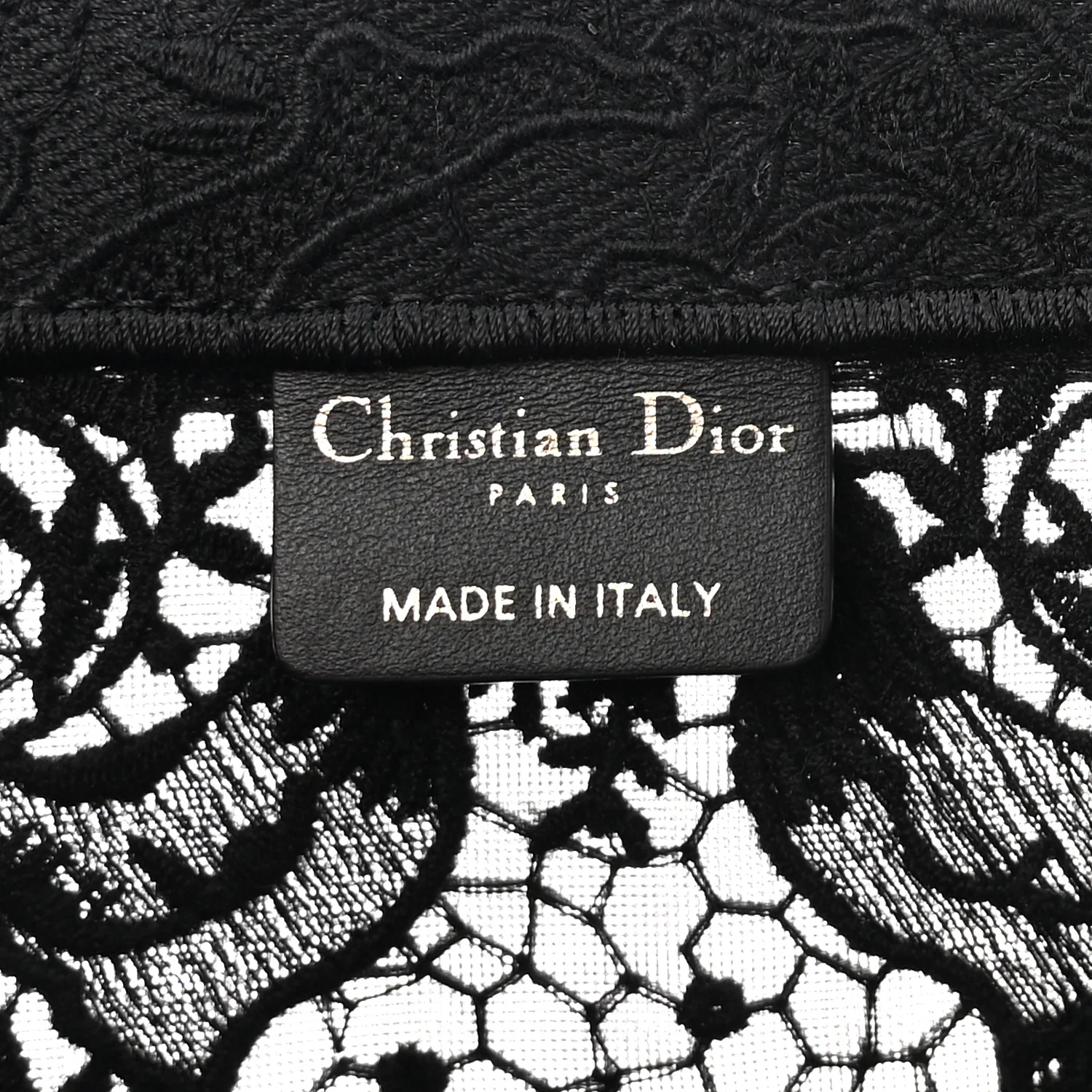 Embroidered 3D Macrame D-Lace Sun Medium Book Tote Black