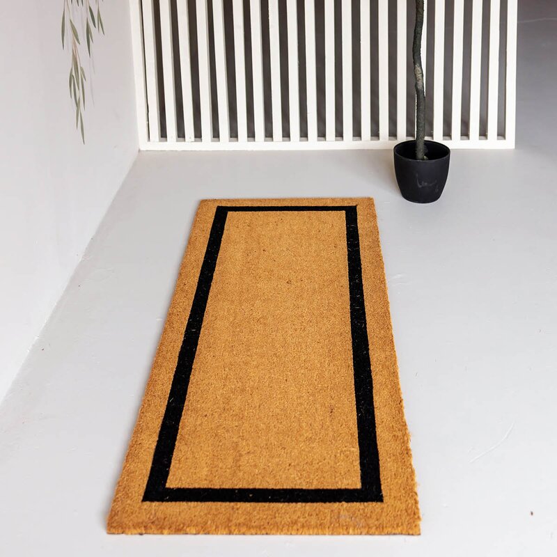 Grande kokos dørmatte 60x150 cm natur svart