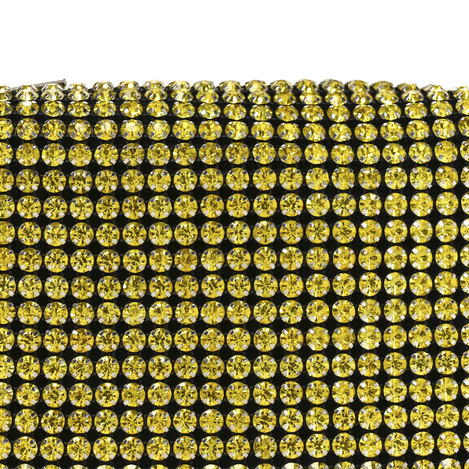 Mesh Crystal Rhinestone Mini Heiress Pouch Porcelain
