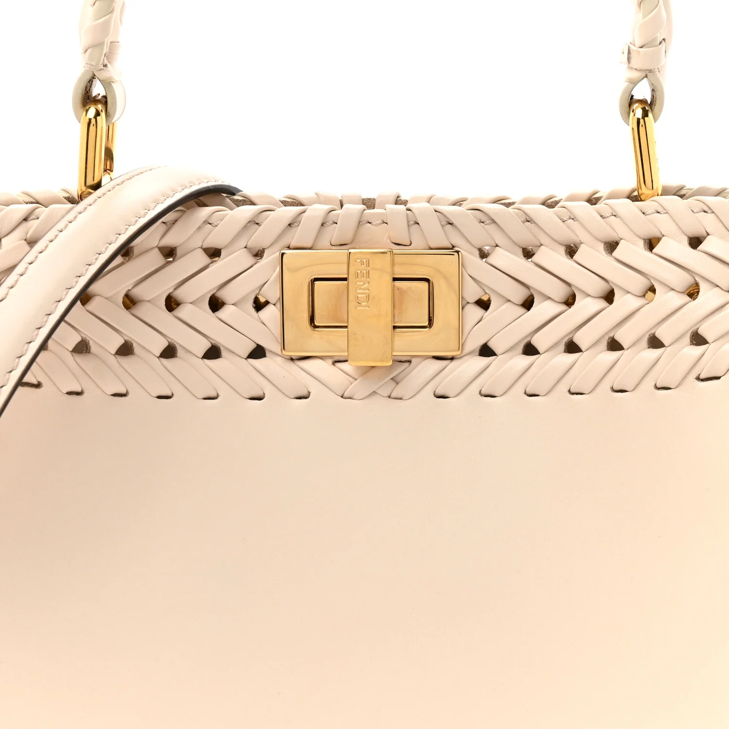 Nappa Interlace Mini Peekaboo Iconic Satchel Camelia