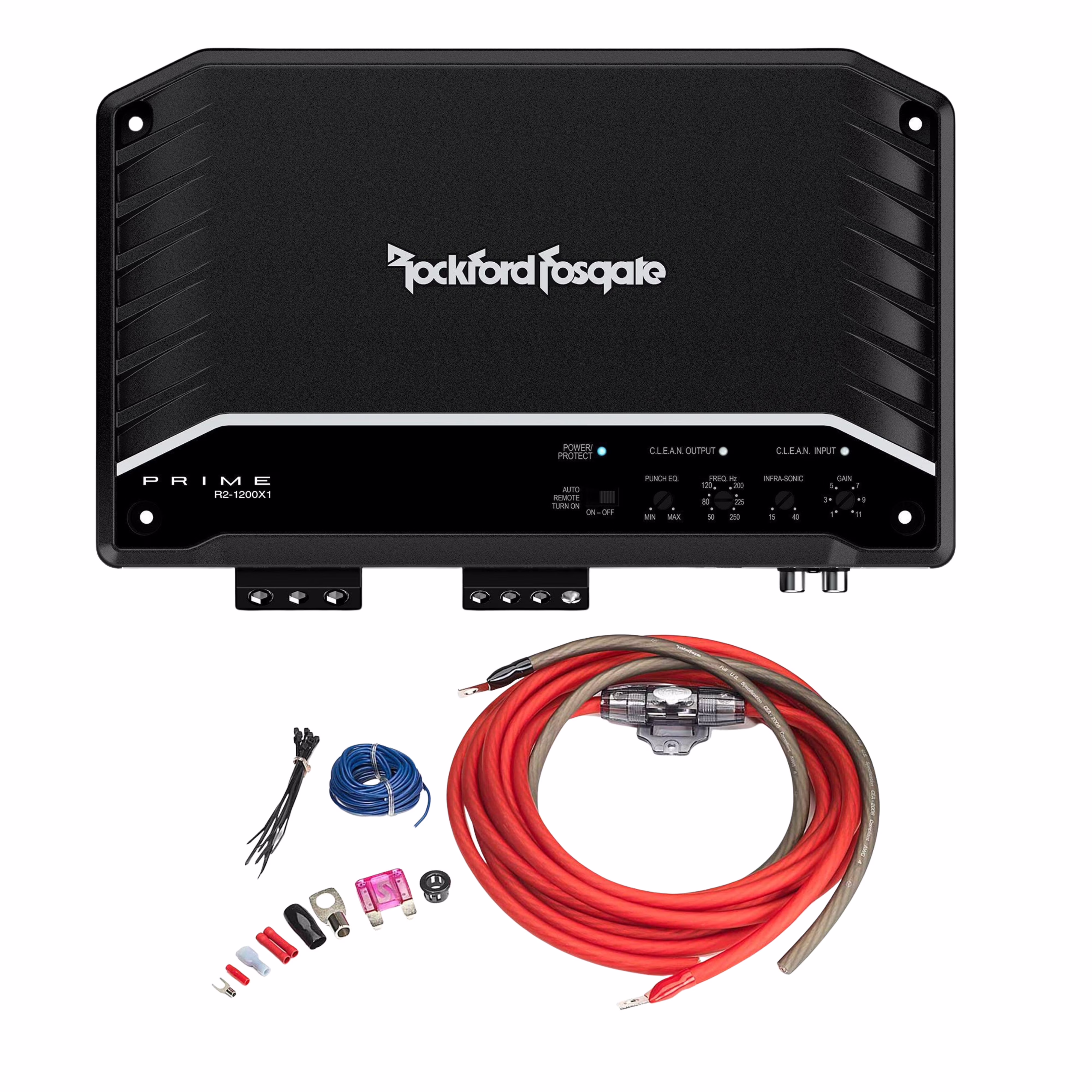Prime 1200W Class D Monoblock Amplifier 1/2/4 ohm + Install Kit