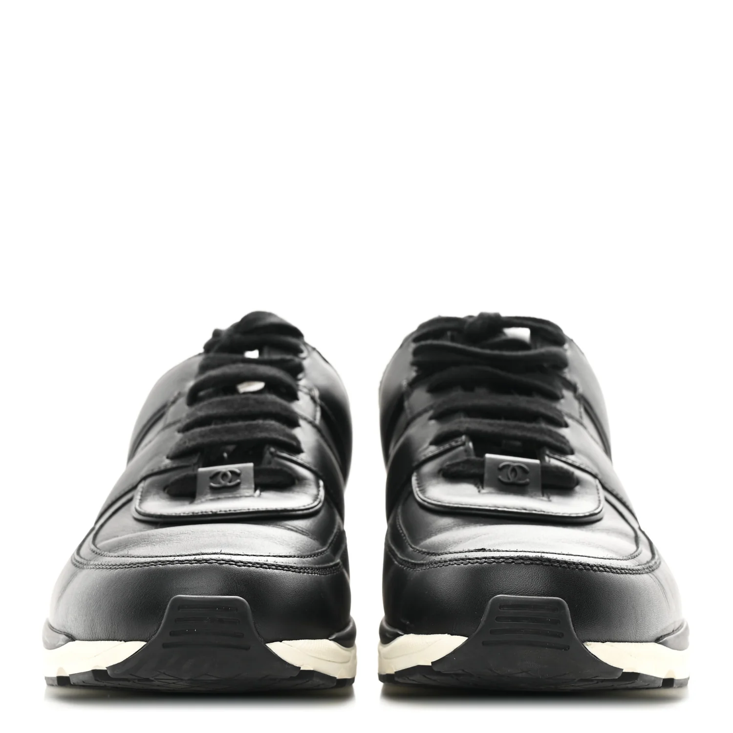 Calfskin Tweed CC Sneakers 41 Black White