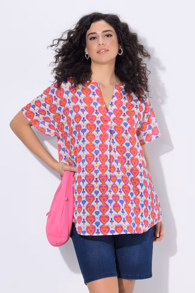 Printed Split Neck Blouse
