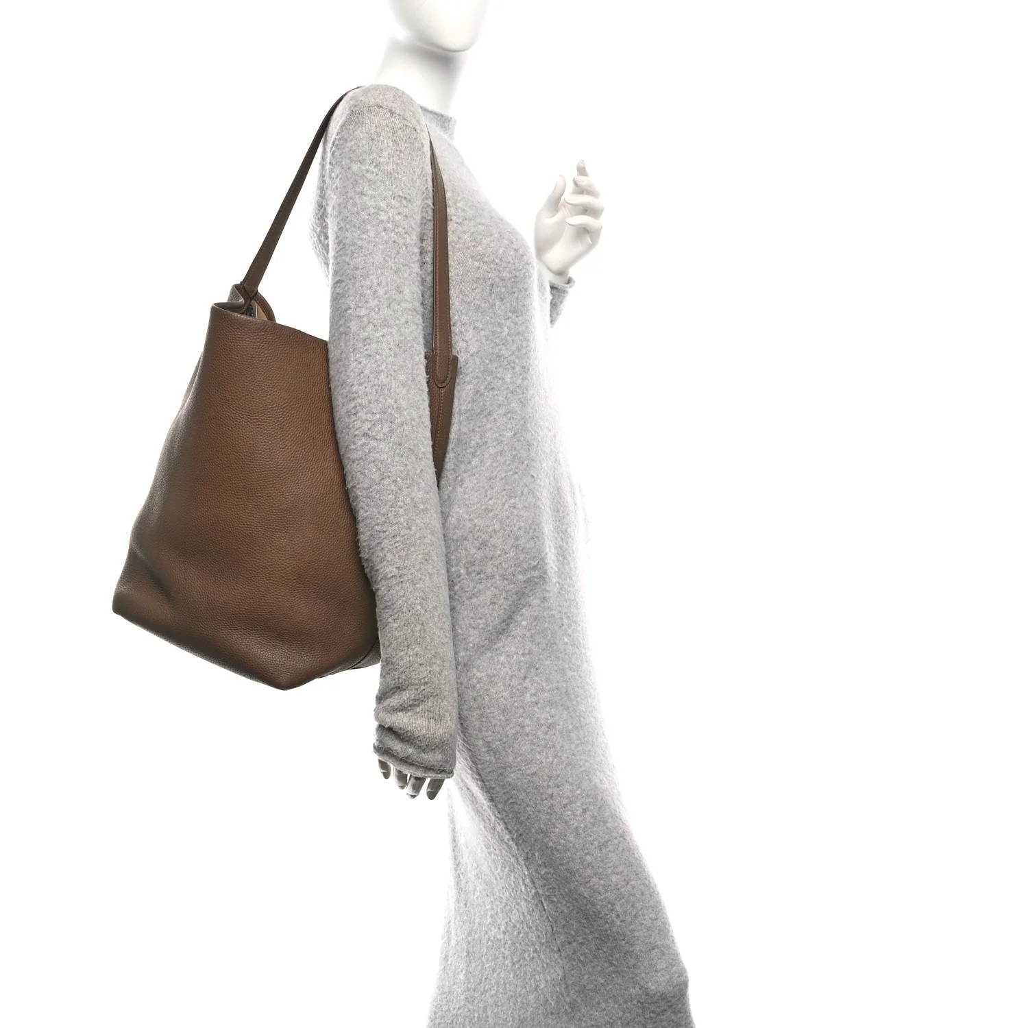 Grained Calfskin Large N/S Park Tote Dark Olive