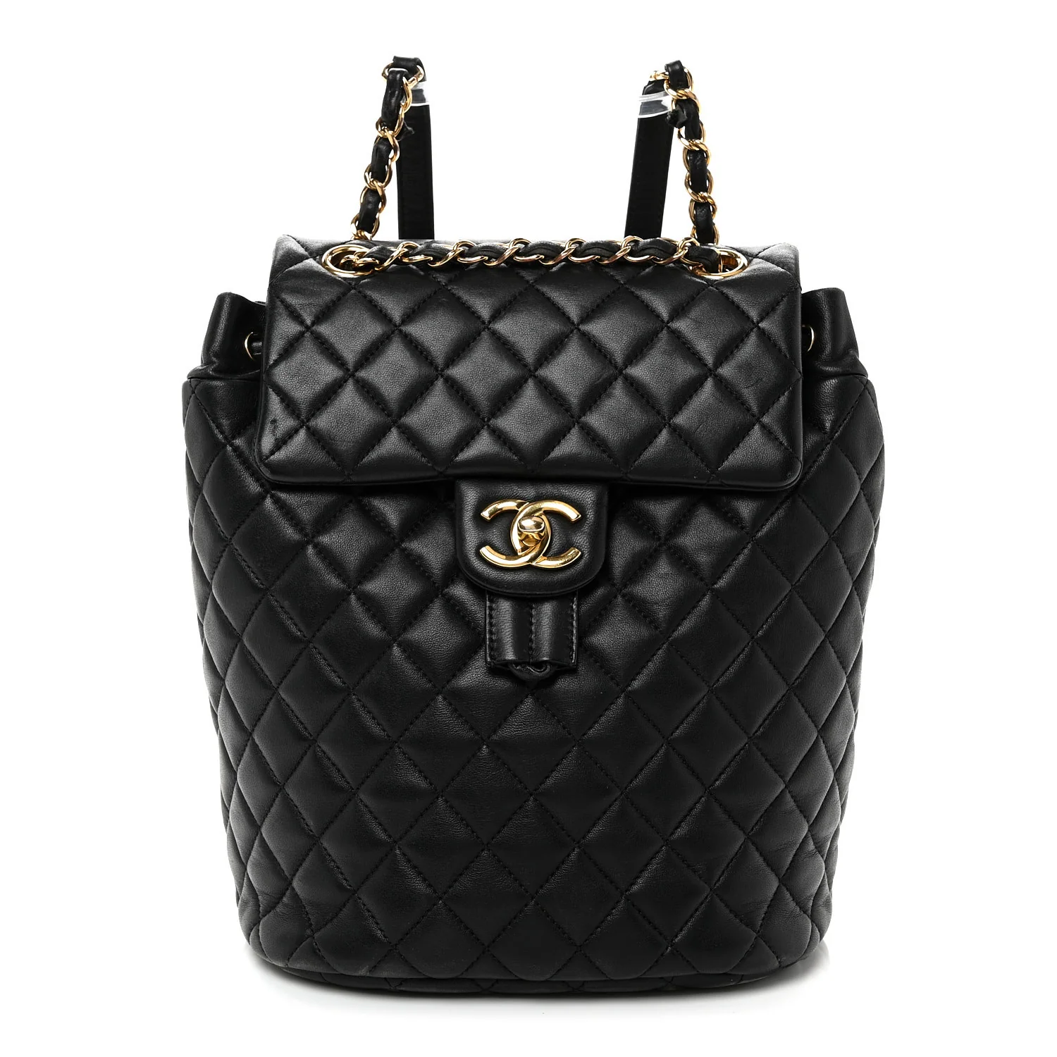 Lambskin Quilted Small Urban Spirit Backpack Black