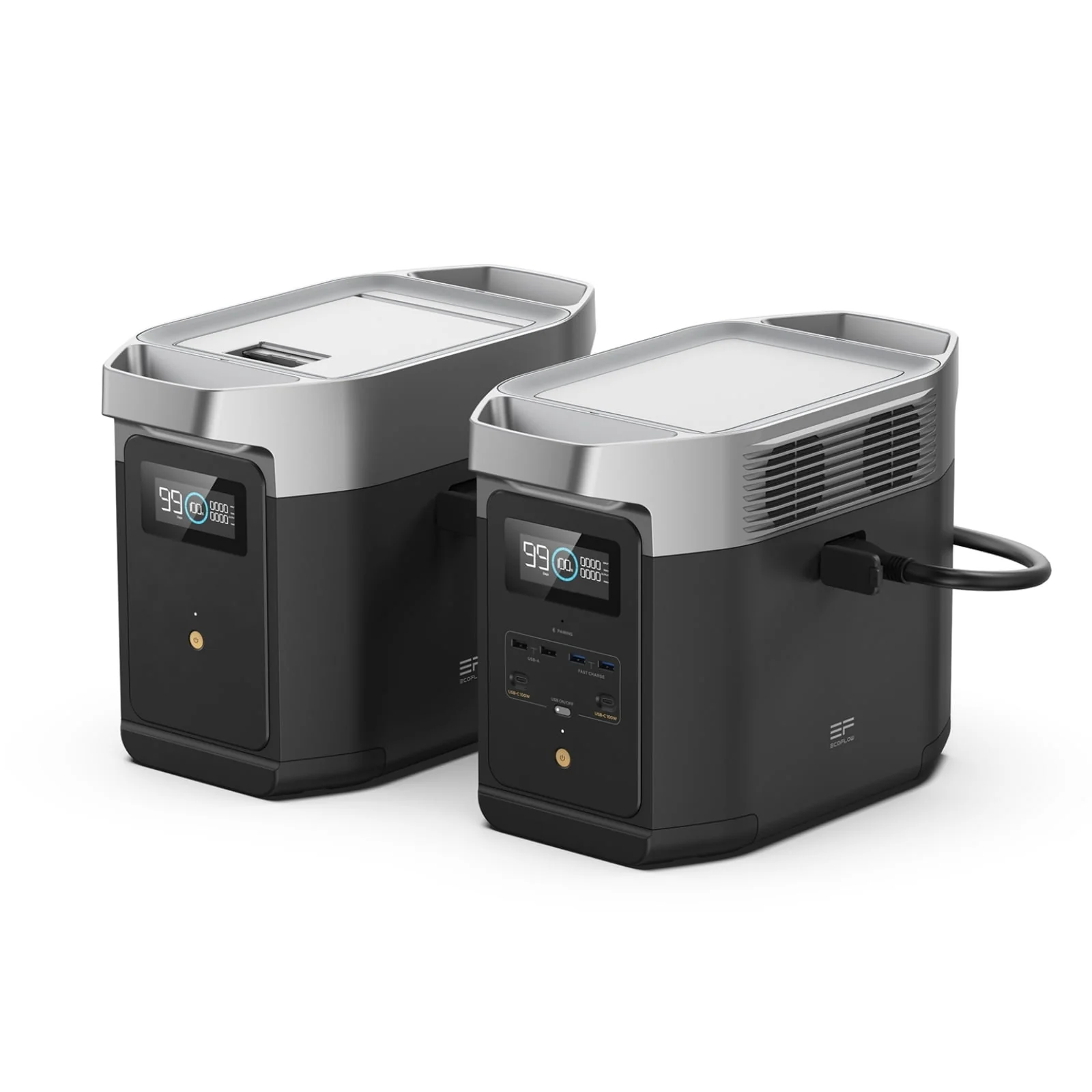 EcoFlow Portable Power Station DELTA2 with Smart Extra Battery, Expand Capacity from 1024Wh to 2048Wh, 2200W Solar Generator for Home Backup, Emergency, Outdoor Camping(1024)