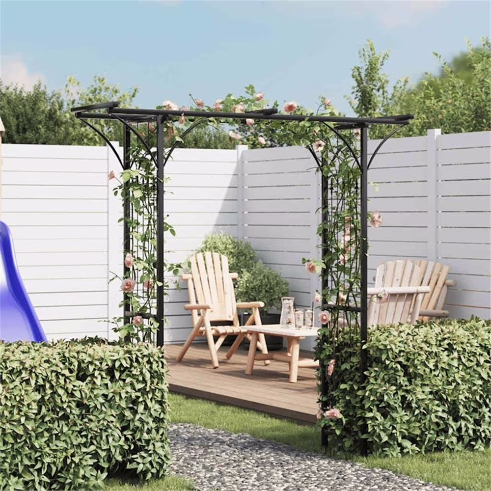 Pemberly Row 78.7 X 20.5 X 80.3 Durable Iron Garden Arch in Black