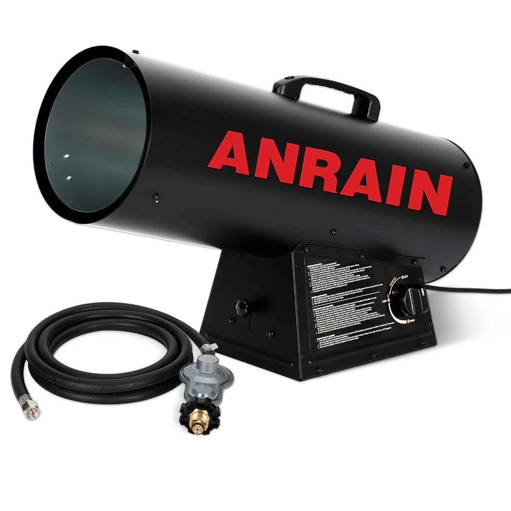 150,000 BTU Forced Air Propane Heater, for Garages, Construction Sites, Jobsite, Portable Torpedo Heater for Jobsite with 11FT Hose, Regulator, Automatic Overheat Protection Device, CSA Certification
