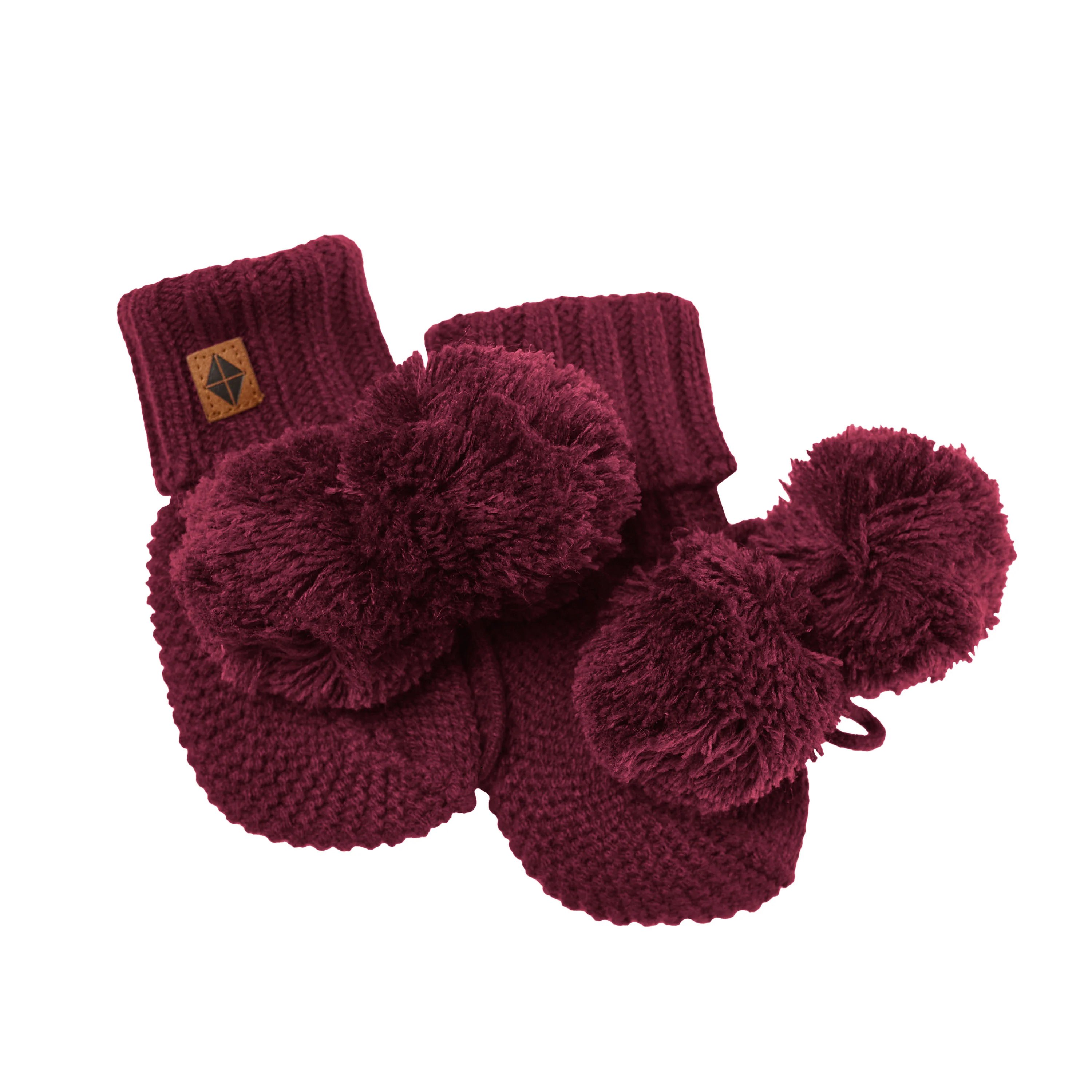 Knit Booties in Burgundy