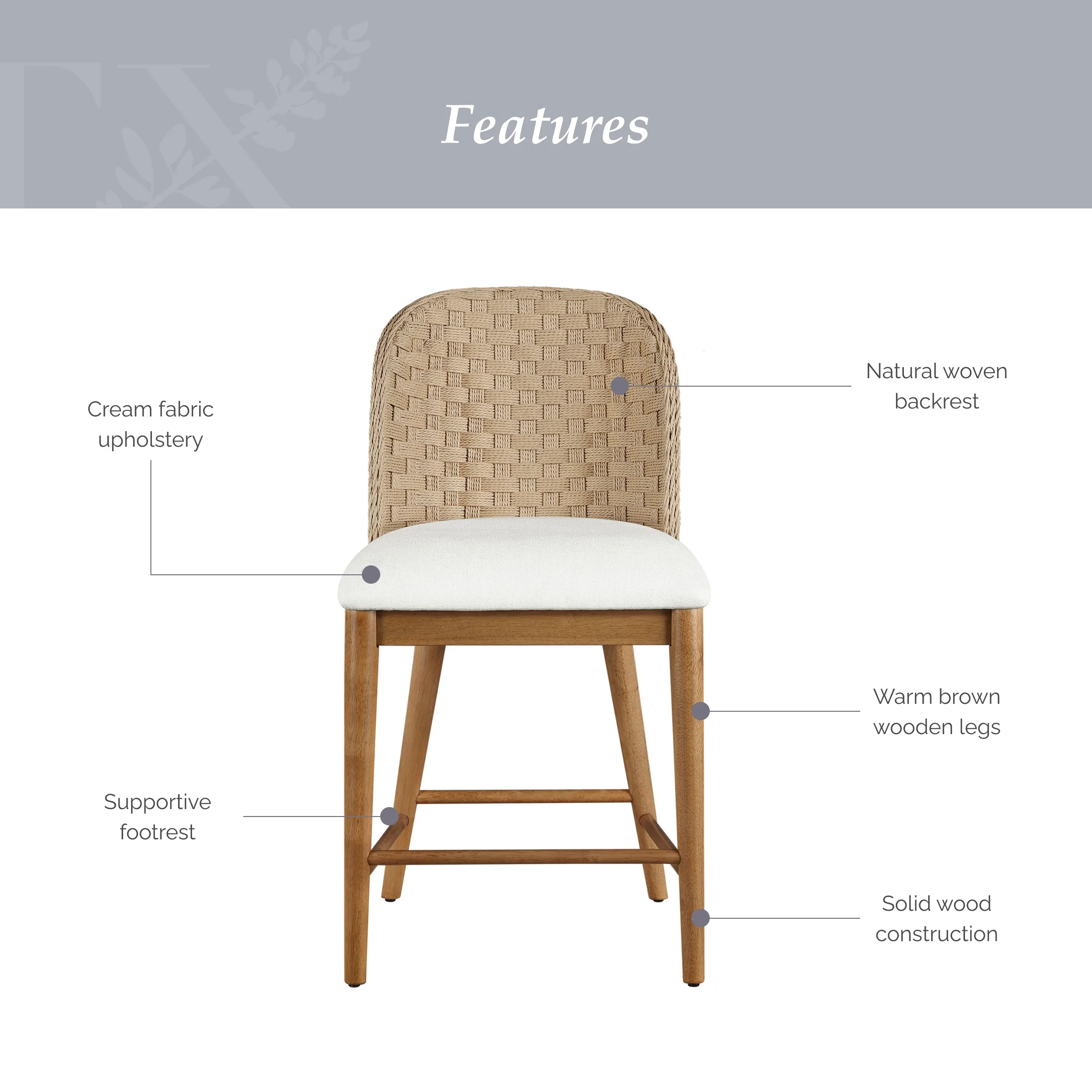 Saylor Counter Height Barstools, Set of 2 - Image 3