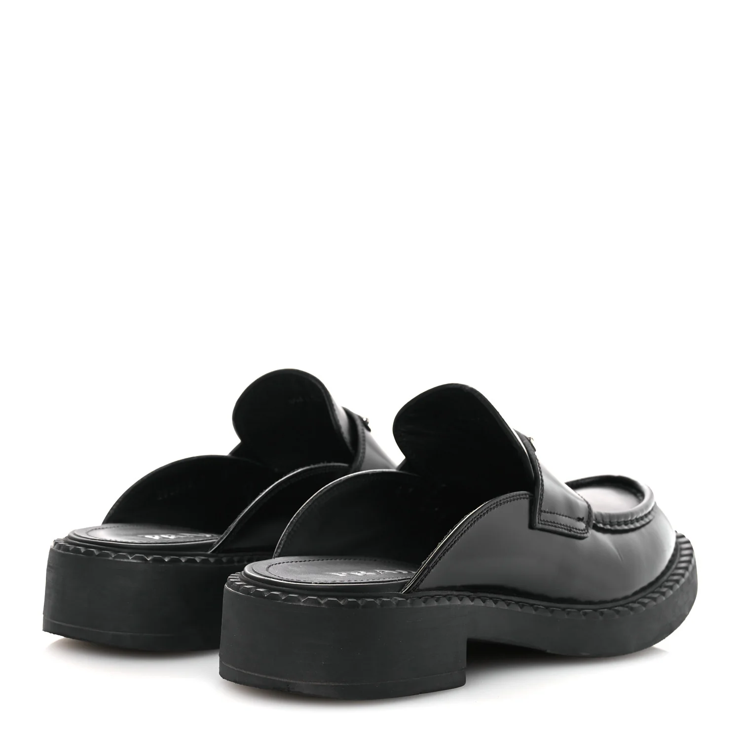 Spazzolato Triangle 40mm Loafer Mules 37 Black