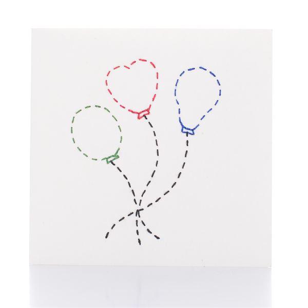 Kort m/konvolutt ballong 13x13 cm