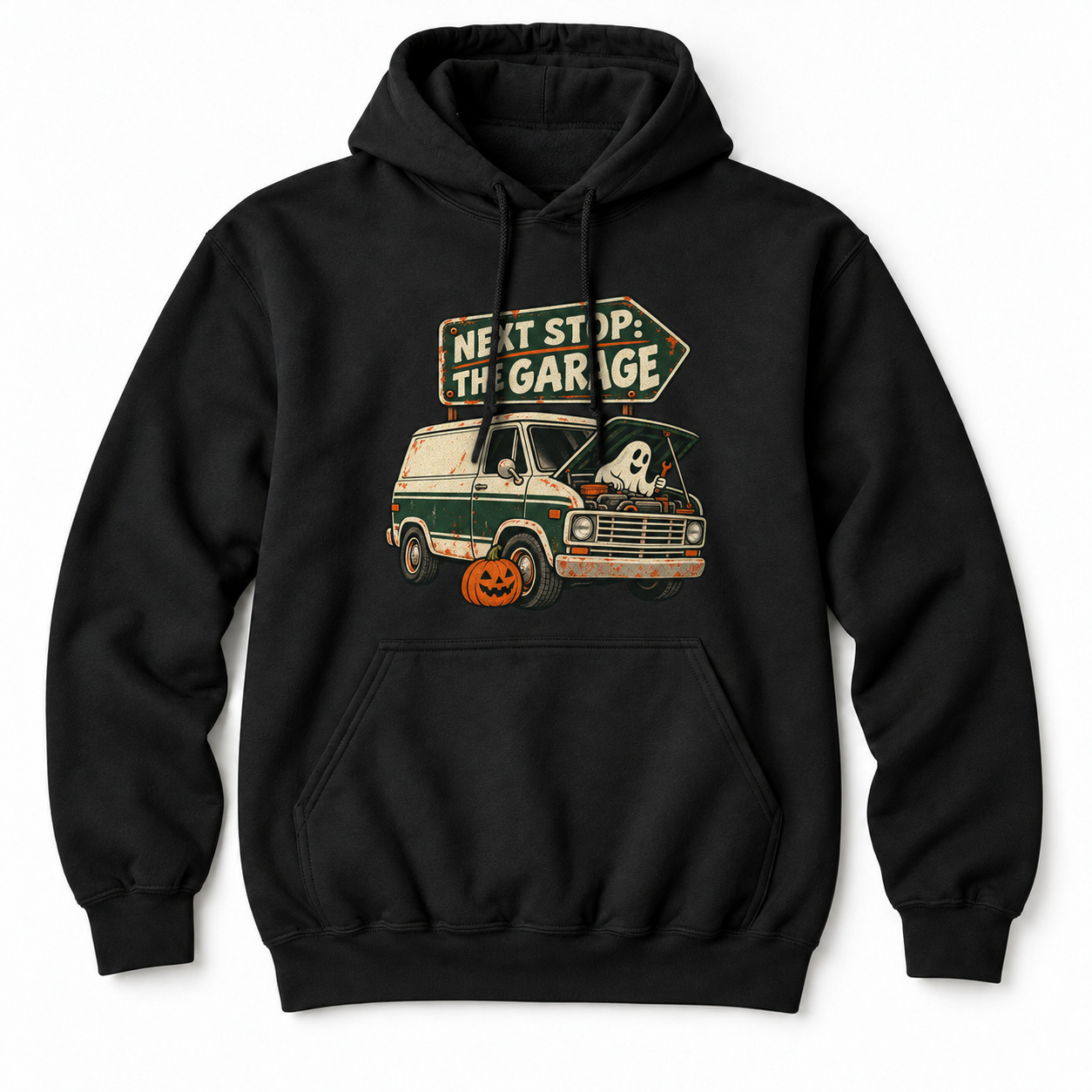 Next Stop The Garage Ghost Van Hoodie