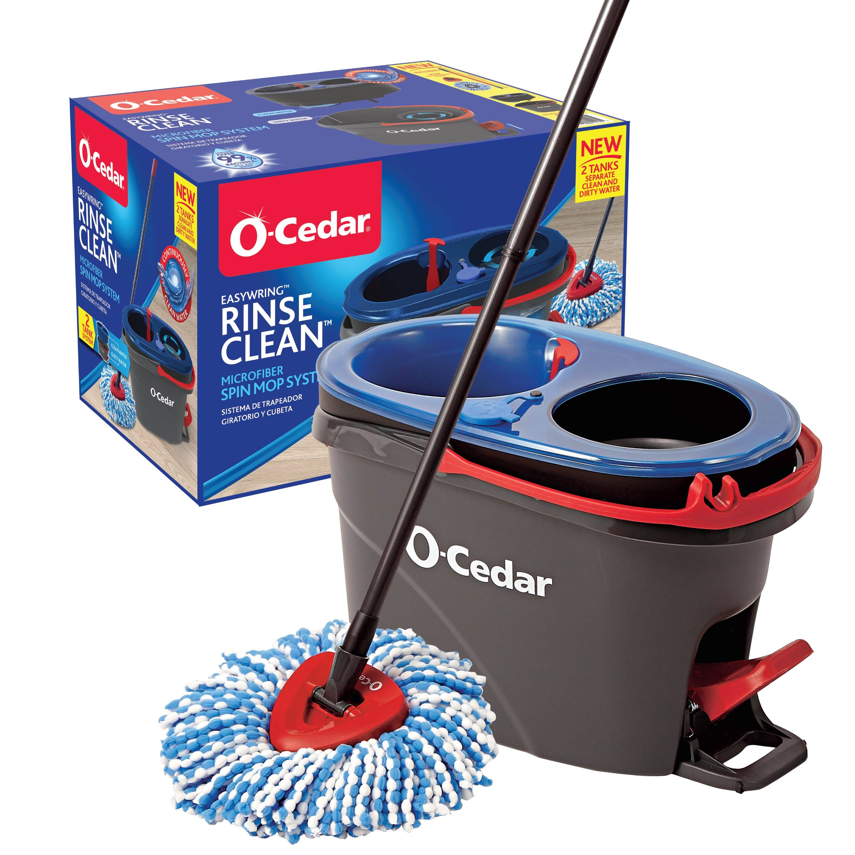 O-Cedar Easywring Spin Mop System, Microfiber, Rinse Clean