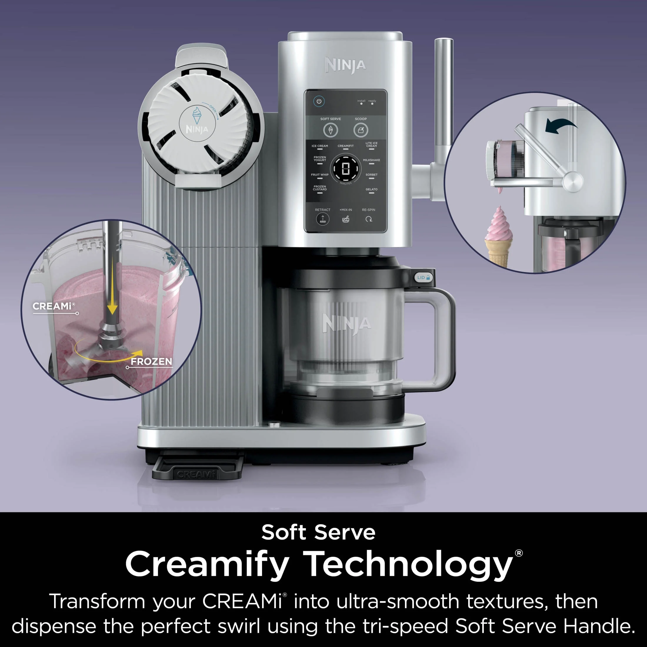 Ninja Swirl? by Creami? Soft Serve and Ice Cream Maker, 13 One - Touch Programs, NC701