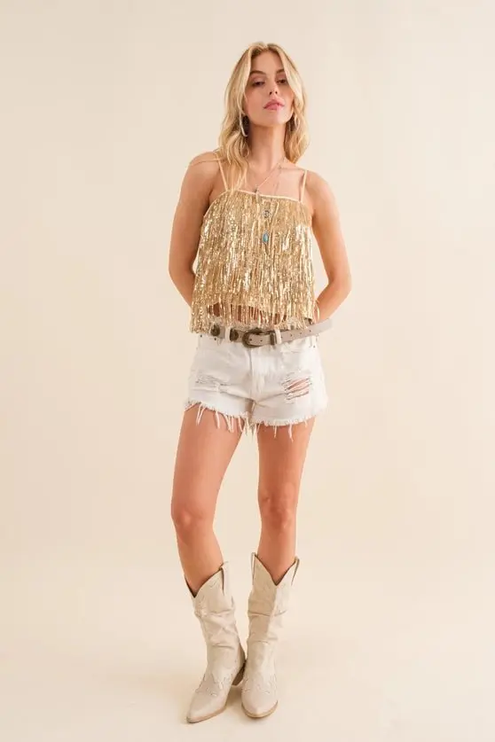 Sequin Tiered Cami