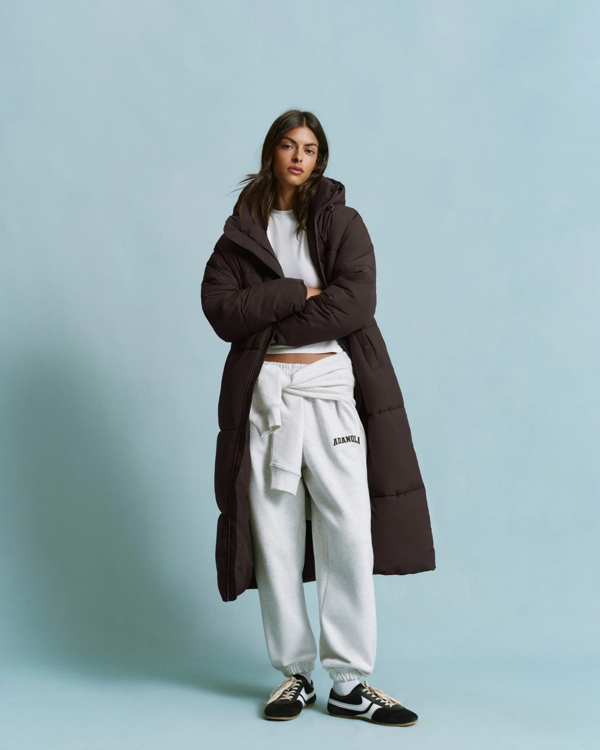 Longline Puffer Jacket - Coffee Bean