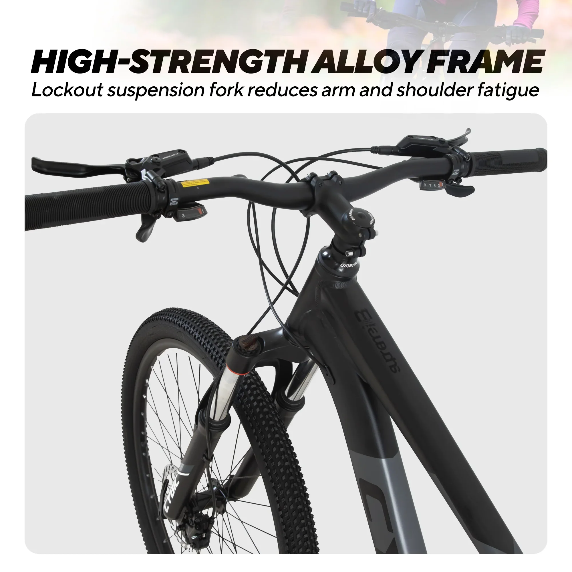 CYBIC 27.5 Mountain Bikes with Aluminum Alloy Frame Shimano 27 Speeds Bicycle,Disc Brake and Front Suspension Bikes,Grey Silver