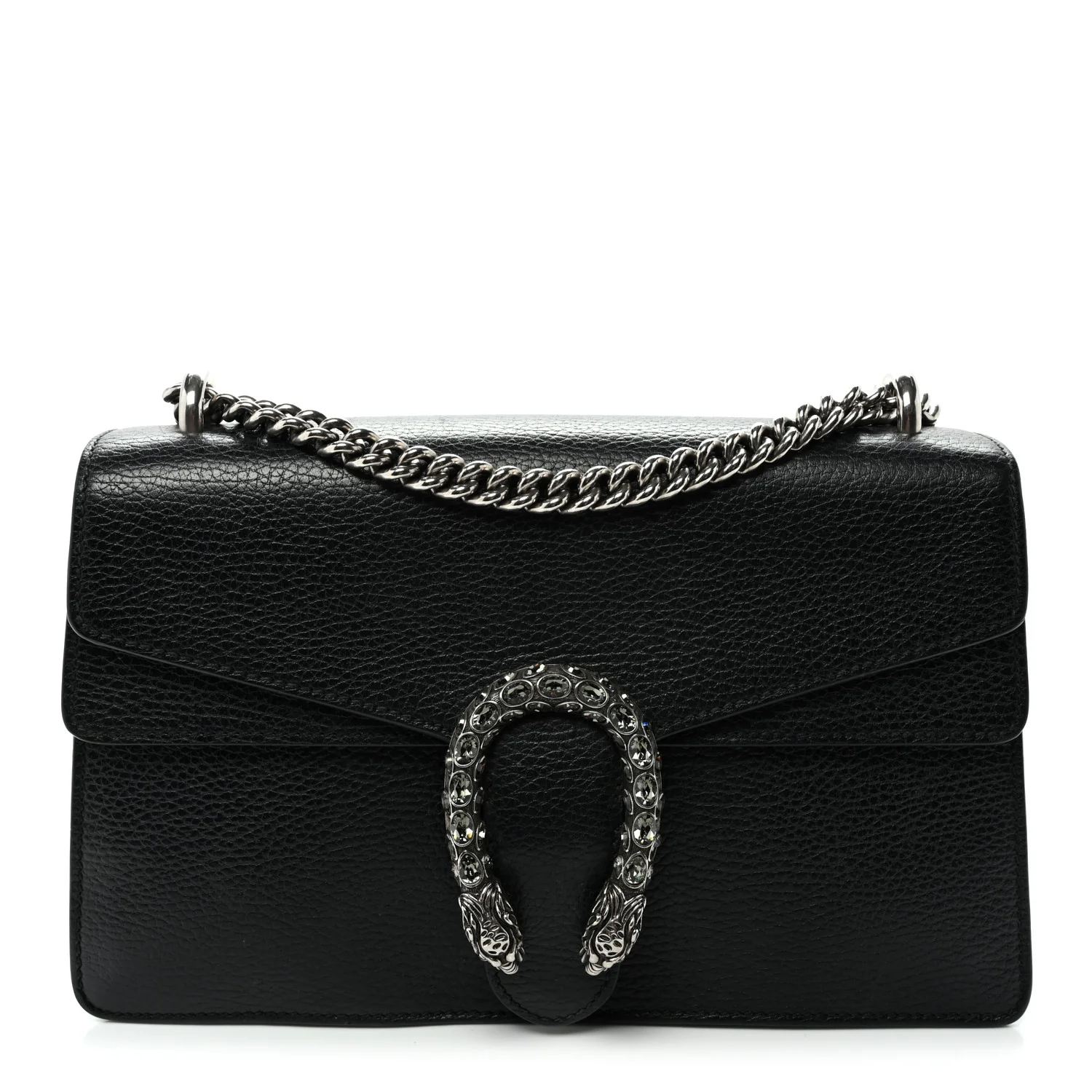 Pebbled Calfskin Small Dionysus Shoulder Bag Black