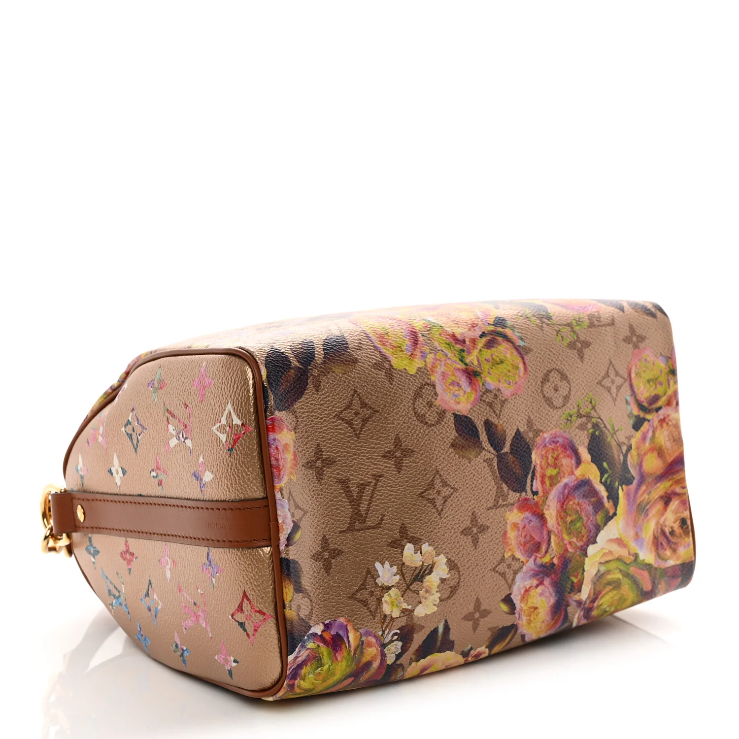 Metallic Monogram LV Garden Speedy Bandouliere 25 Gold