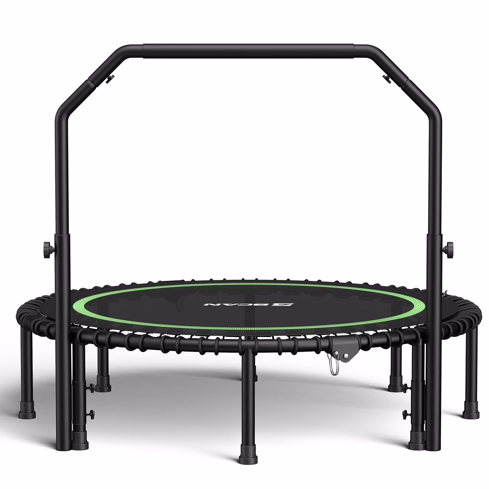 450 LBS Foldable Mini Trampoline, 40" Fitness Trampoline with Bungees, Stable Quiet Exercise Rebounder for Kids/Adults(40in Green) - Image 3