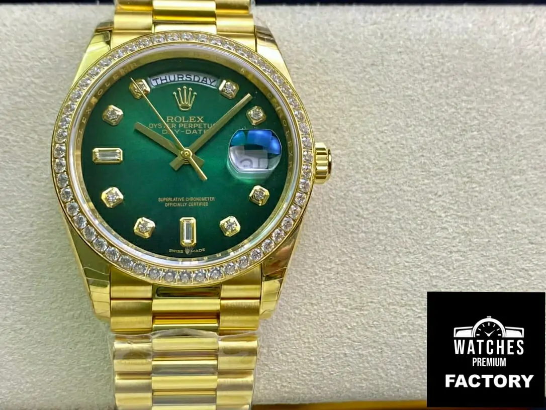 Rolex Day Date M128348RBR-0035 EW Factory Green Dial