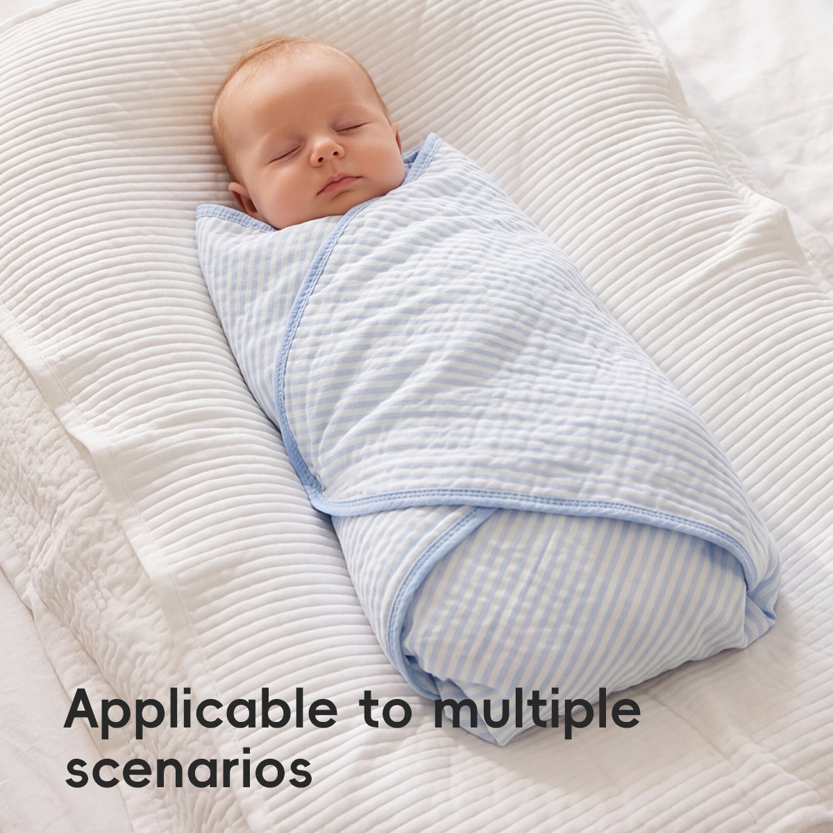 Premium High Density 6-Layered Muslin Baby Quilt Extra Large Bamboo Cotton Antibacterial Geometric Pattern Sleeping Blanket Soft