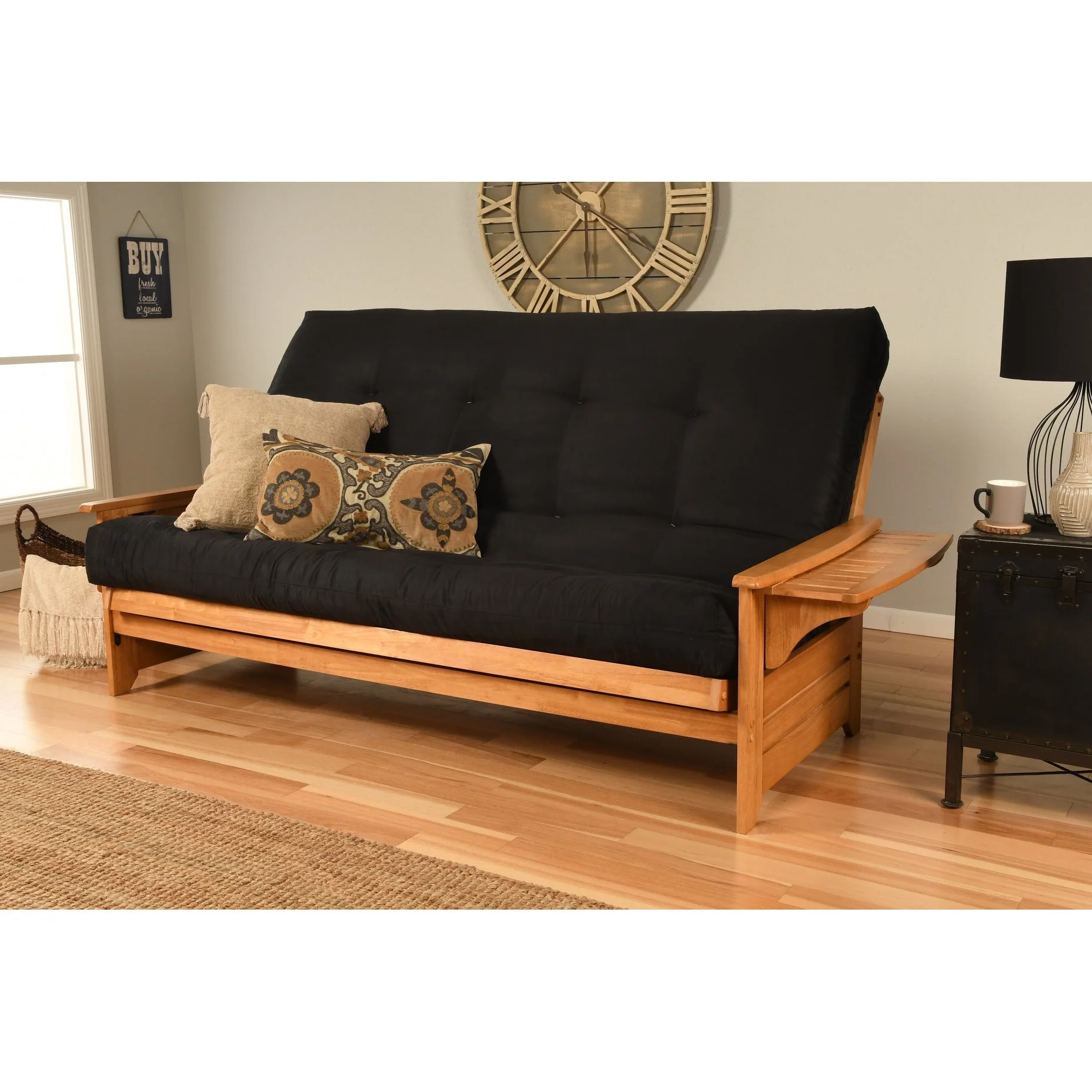 Phoenix Queen-size Futon Frame in Butternut Finish - Image 2