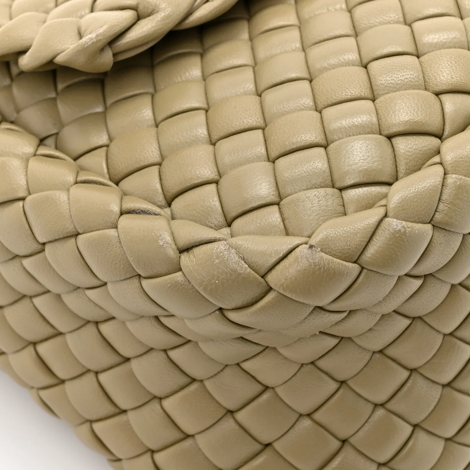 Nappa Intrecciato Small Cobble Shoulder Bag Camel