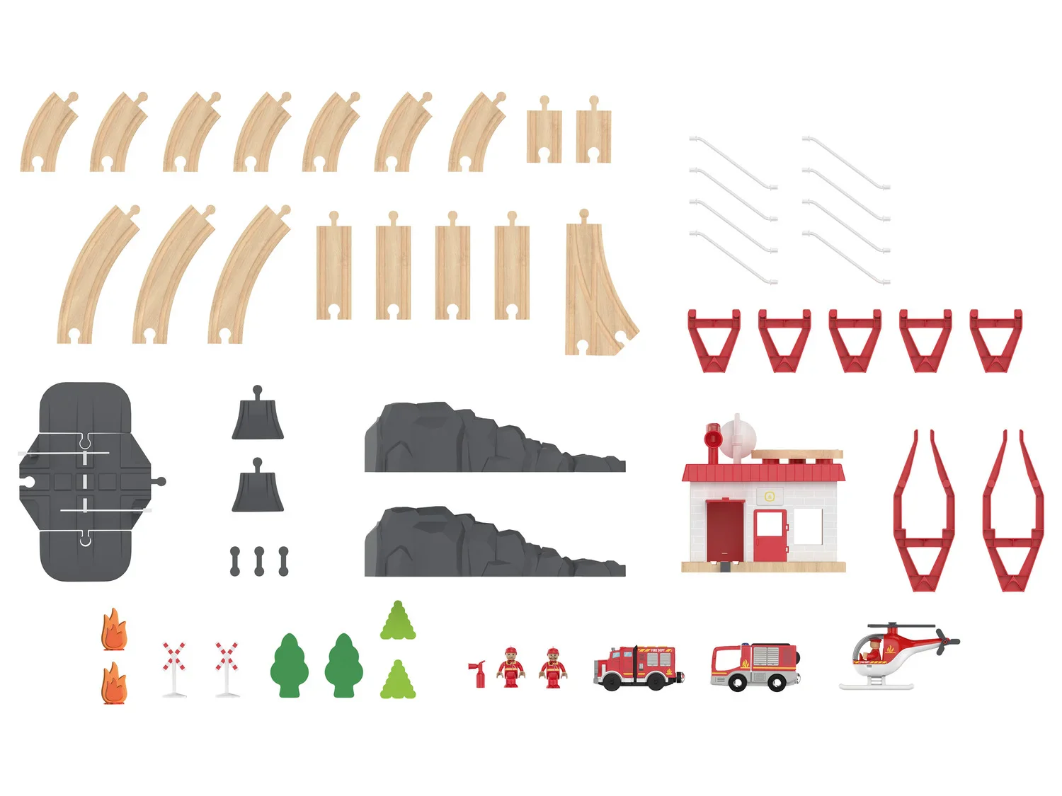 Playtive Set de chemin de fer en bois