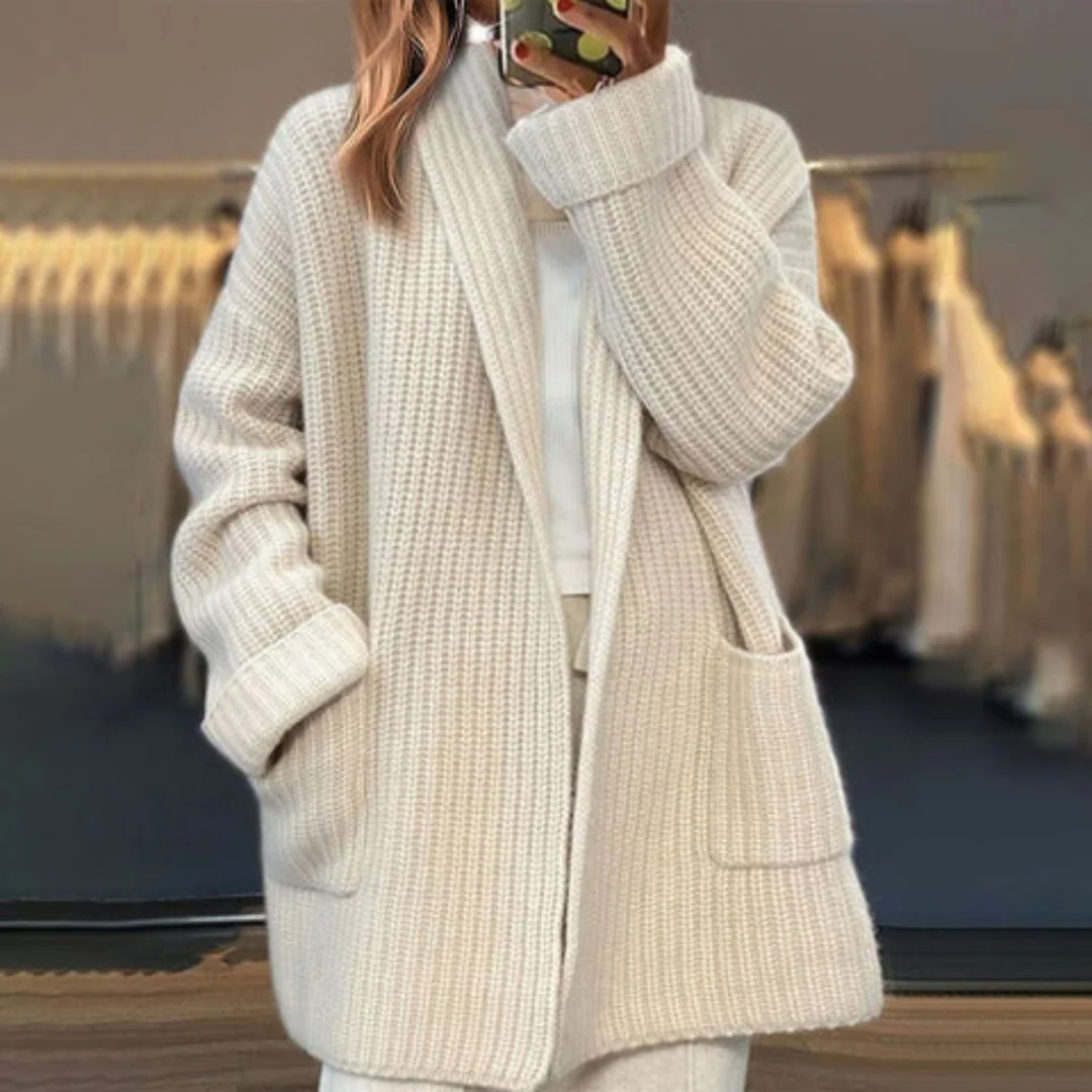 Cardigan Douillet en Mélange de Laine pour Femmes