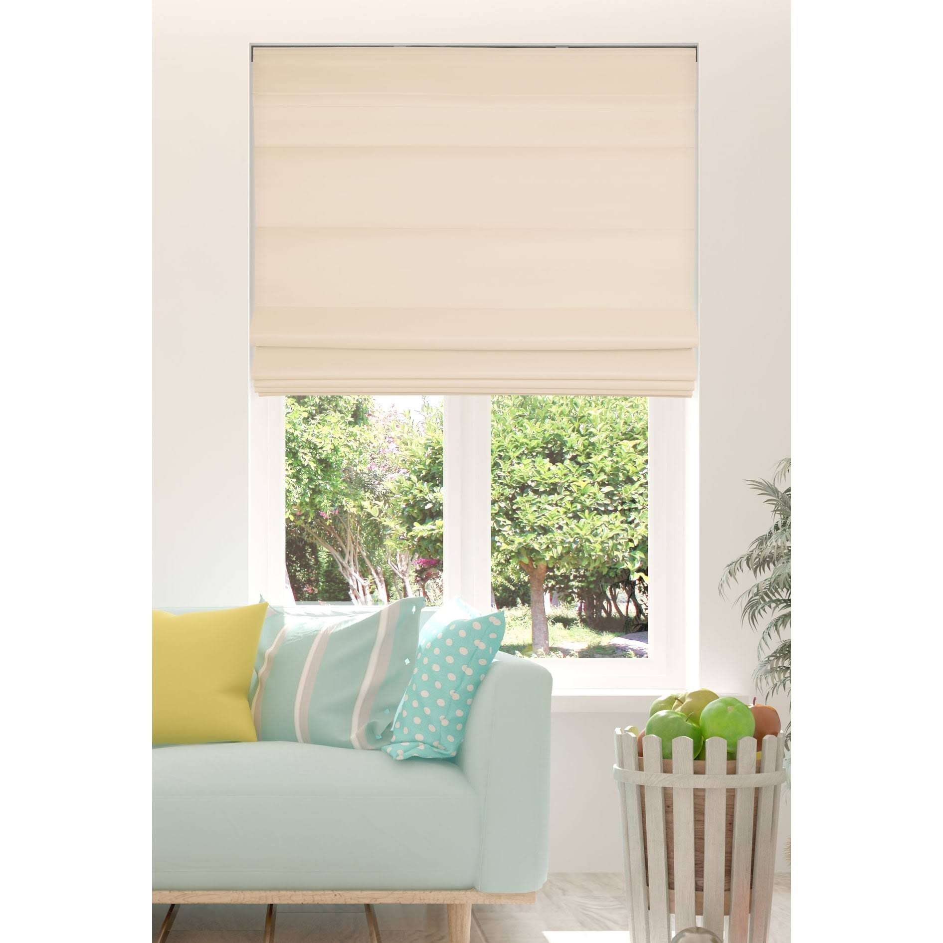 Arlo Blinds Pebble Beach Cordless Bottom Up Light Filtering with Backing Fabric Roman Shades 30.5 in. W x 60 in. L