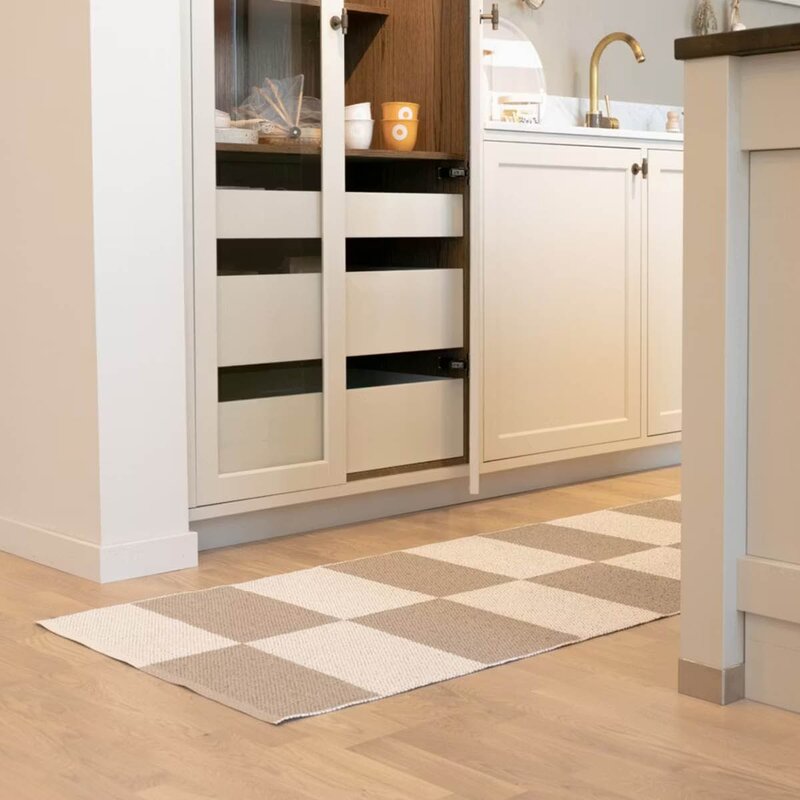 Gangteppe Square 250x70 cm beige/hvit