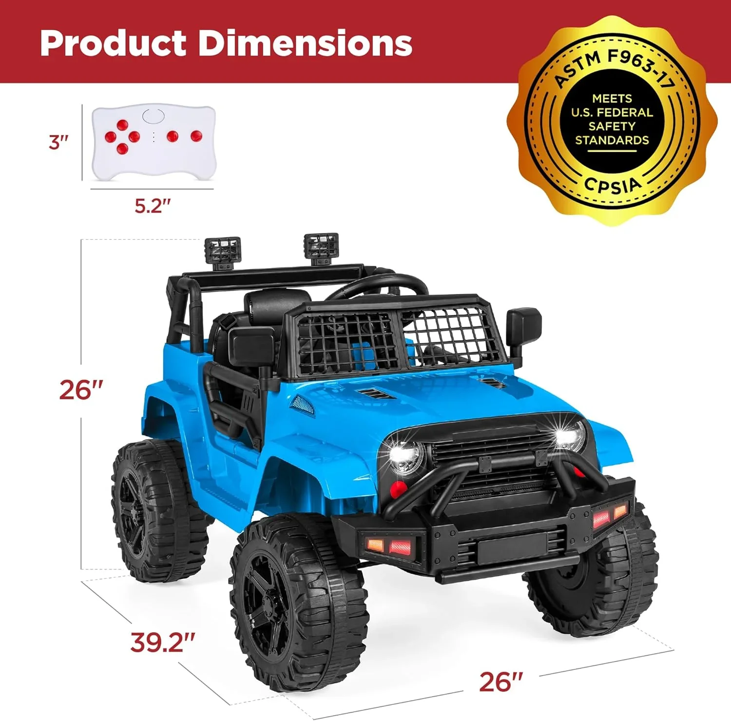 Camion électrique pour enfants Best Choice Products 12V avec suspension à ressorts et lumières LED
