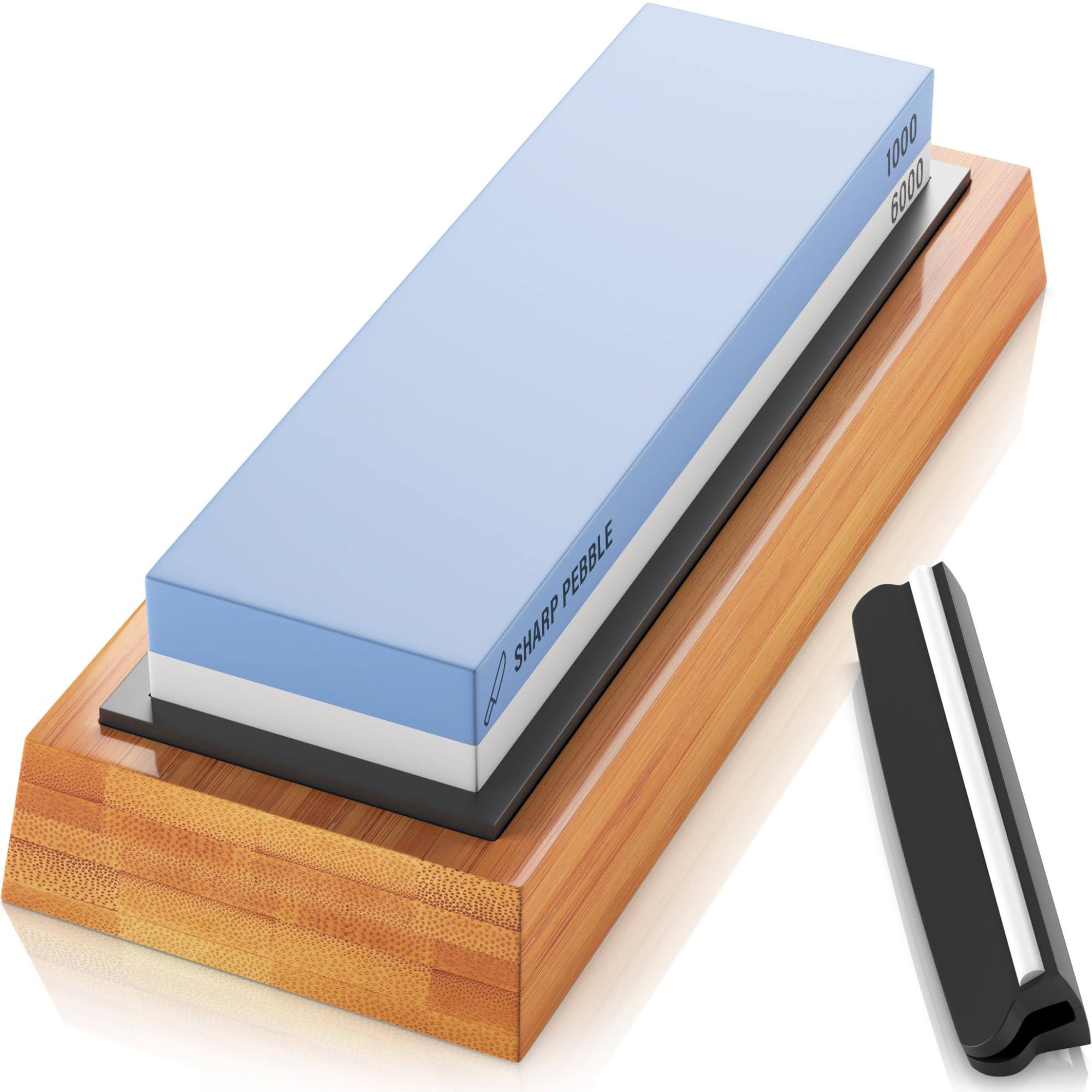 Premium Knife Sharpening Stone 2 Side Grit 1000/6000 Whetstone | Best