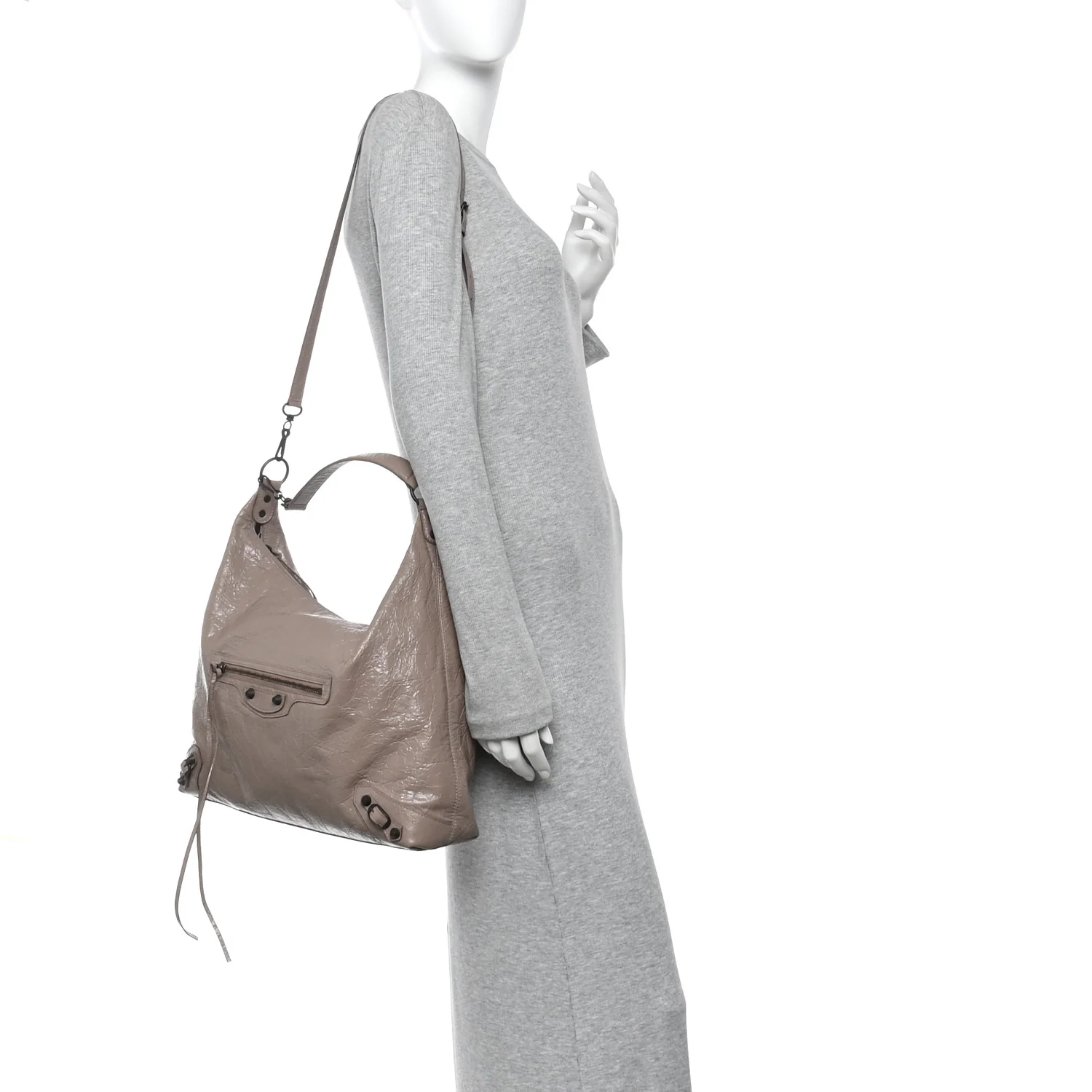Arena Lambskin Classic Hardware Medium Le City Hobo Bag Sesame