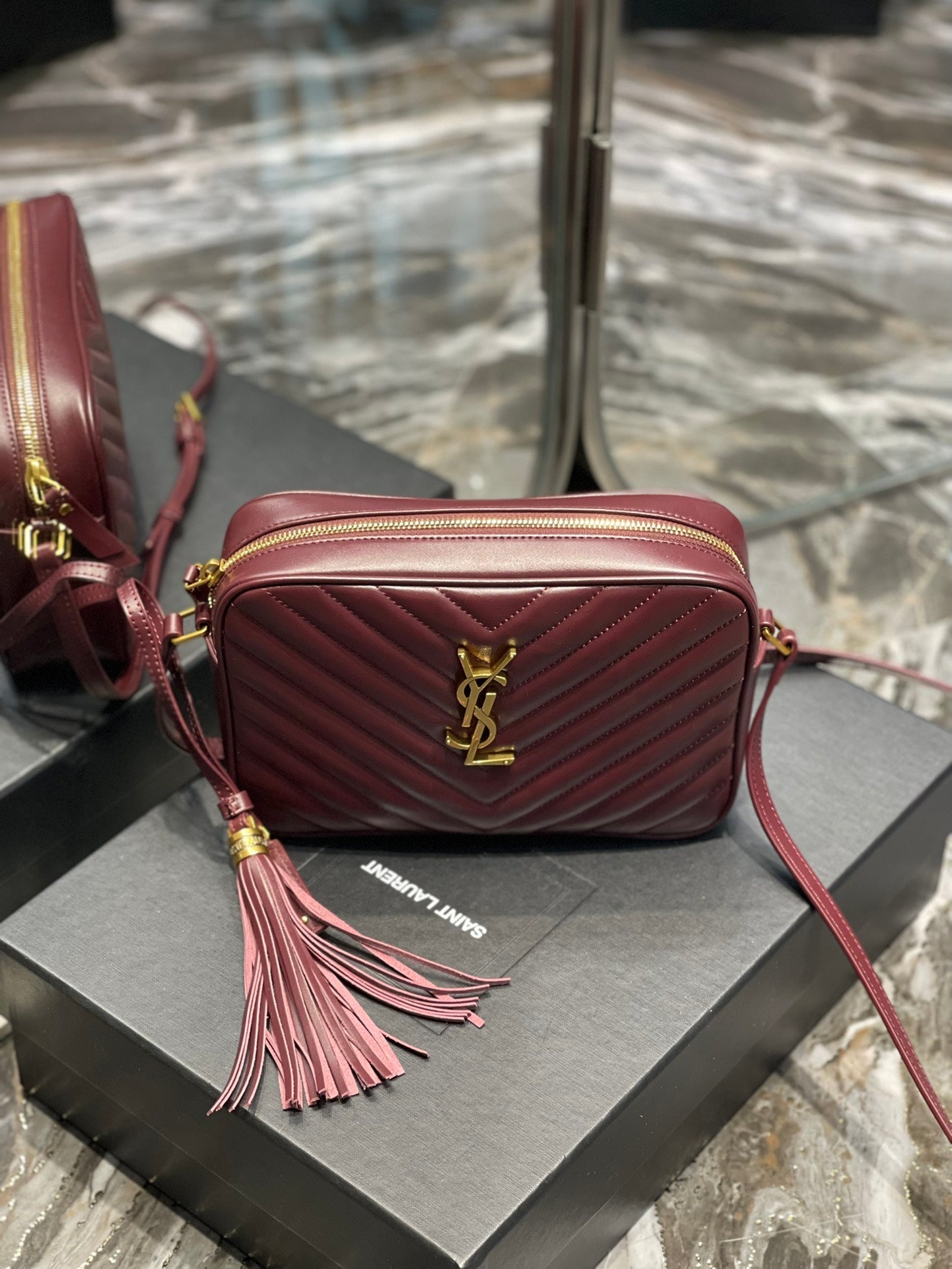 Y Lou Camera Bag In Quilted Leather