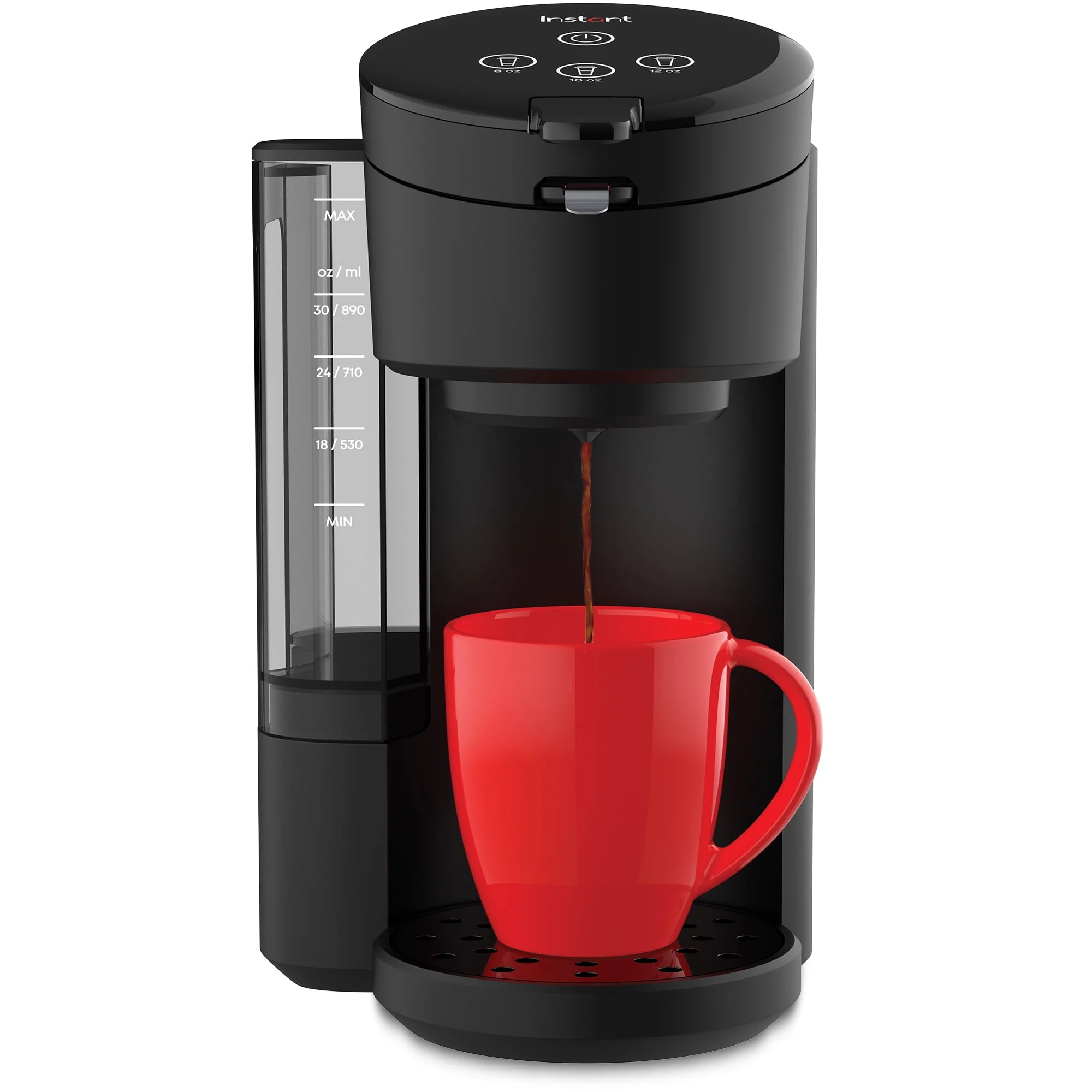 Instant Solo Café 2 - in - 1 Single Serve Coffee Maker for K - Cup Pods and Ground Coffee, Black