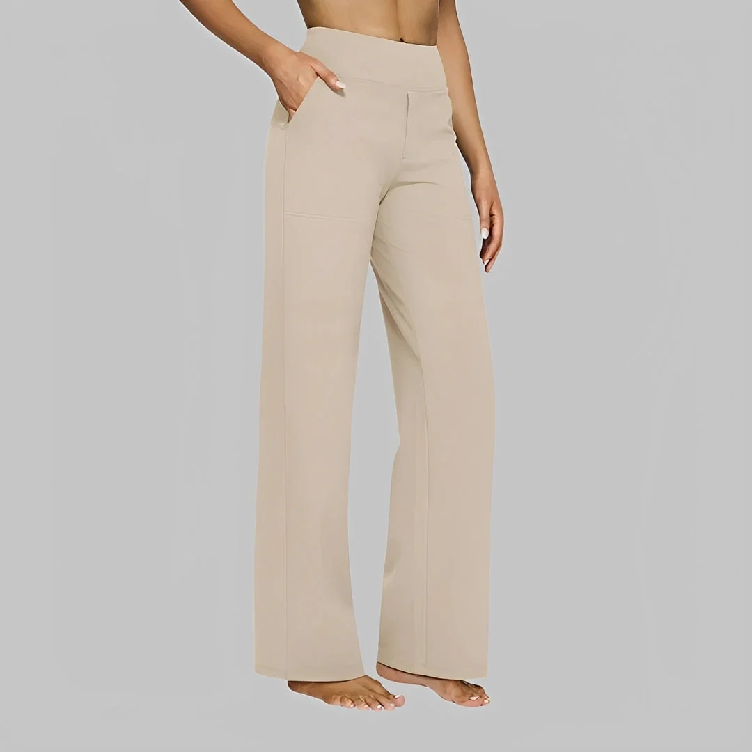 Salma - Pantalon taille haute décontracté