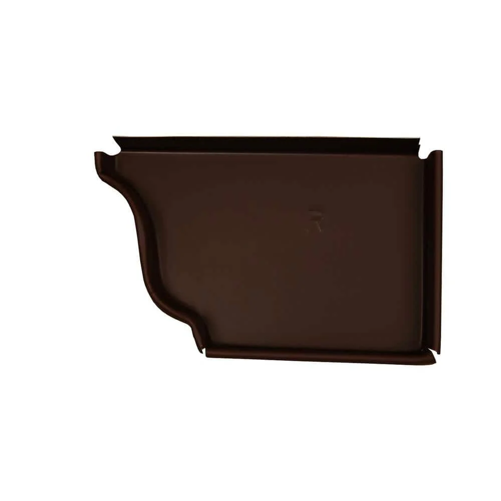 ACM Aluminum 5 in. Right Gutter End Cap, Royal Brown (SKU AEC5RRB)