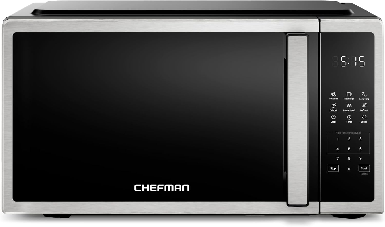 Chefman Compact Countertop Microwave, 0.7 Cu Ft, 700W, Stainless