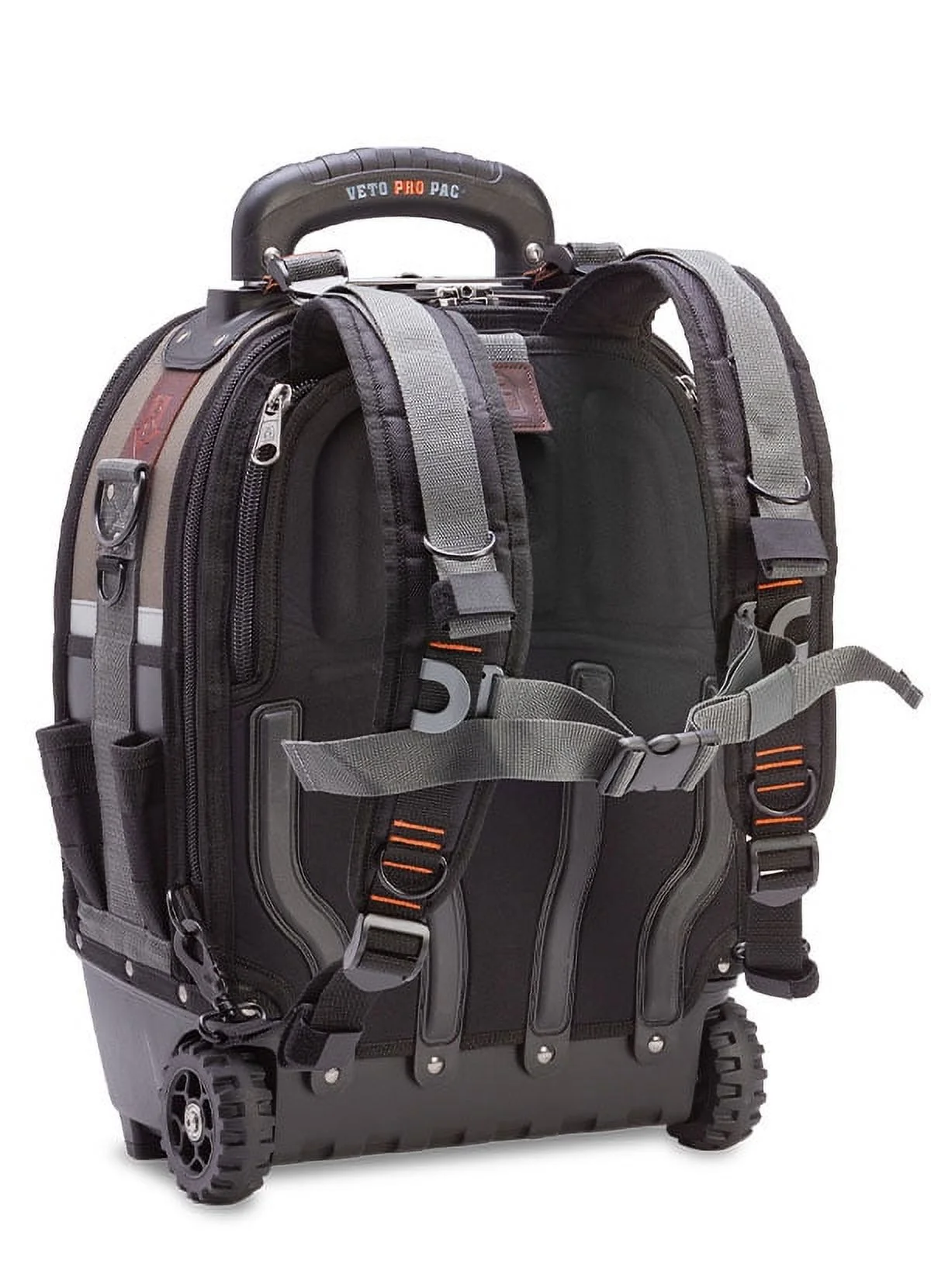 VETO Waterproof Tool Bags with Wheels, Polypropylene Plastic Black