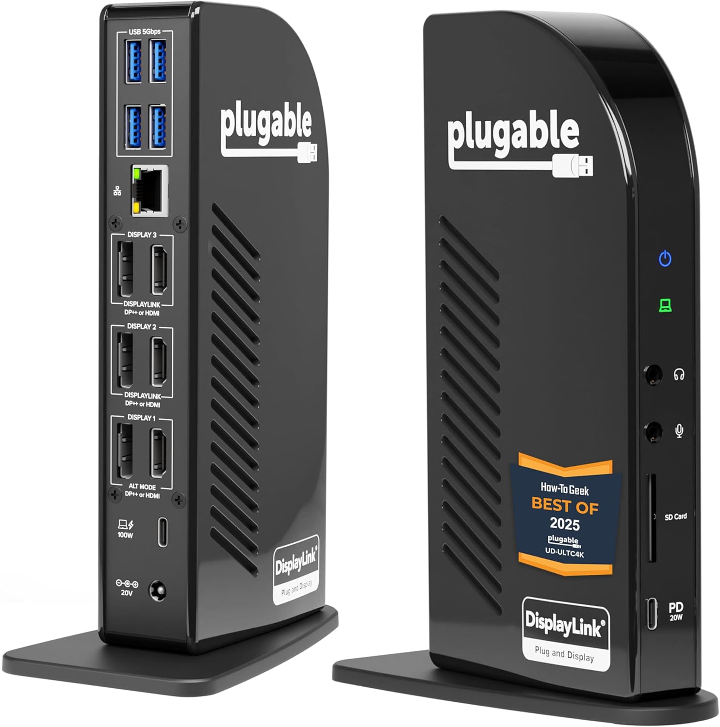 Plugable 13-in-1 USB C Docking Station 4K Triple Monitor with 100W Power Delivery | USB C Dock for Windows  Mac  ChromeOS  Thunderbolt | Driver Required | 3X HDMI and 3X DisplayPort (UD-ULTC4K)