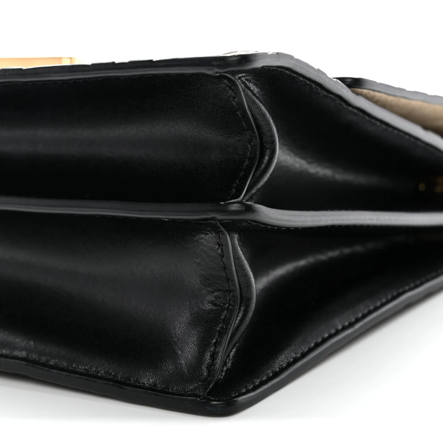 Vitello Liberty Bi-Color FF 1974 Embossed Small Kan U Shoulder Bag Maya Black