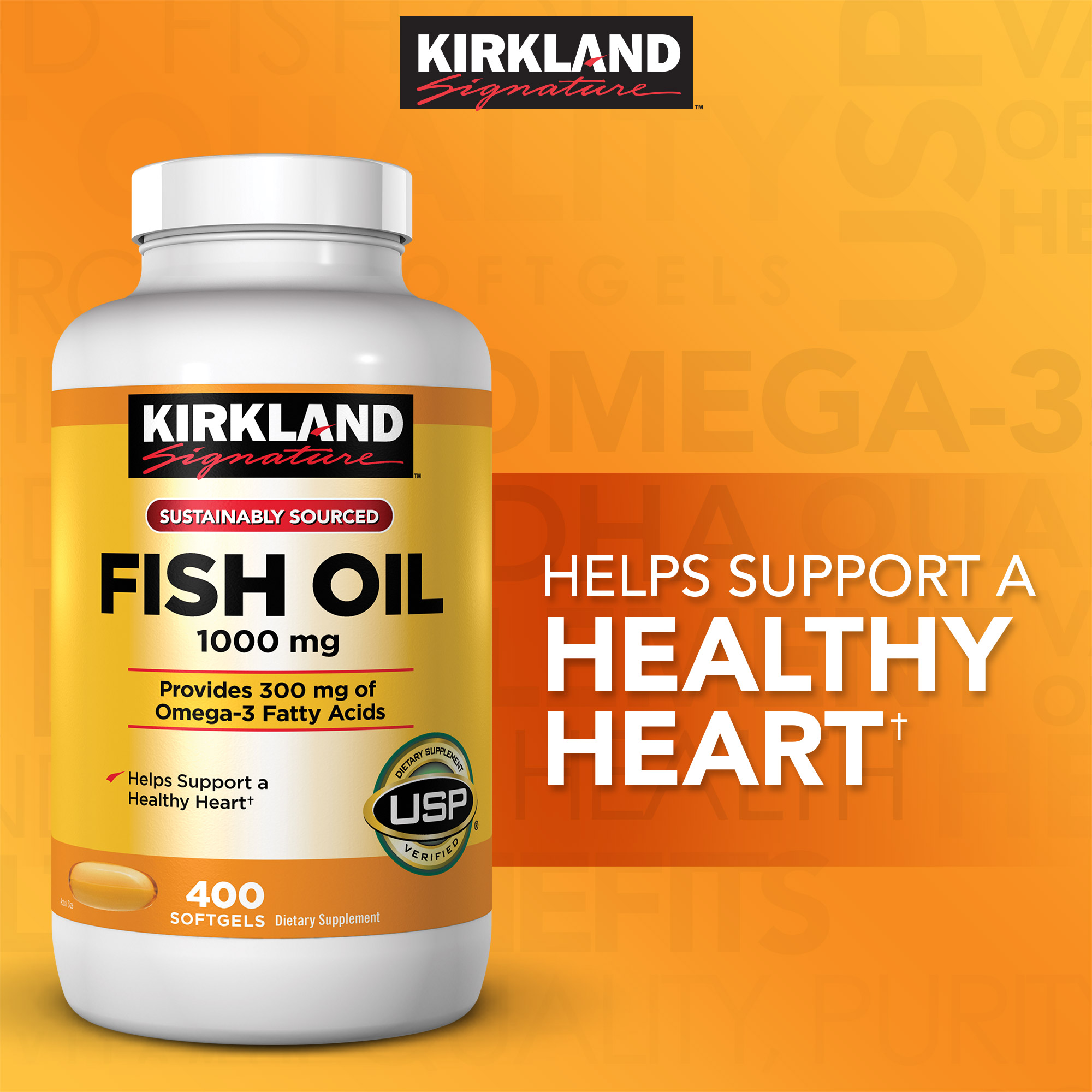 Kirkland Signature Fish Oil 1000 Mg., 400 Softgels