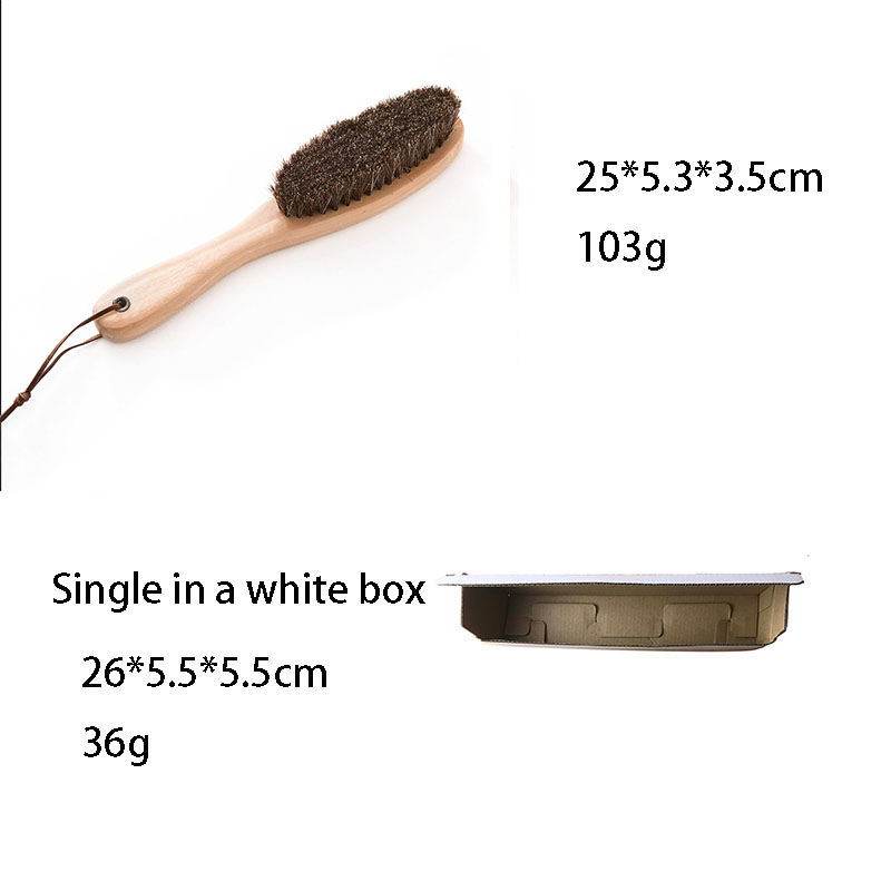 Black Horse Hair 25cm Red Handle Wooden Cloth Brush for Cleaning Brush