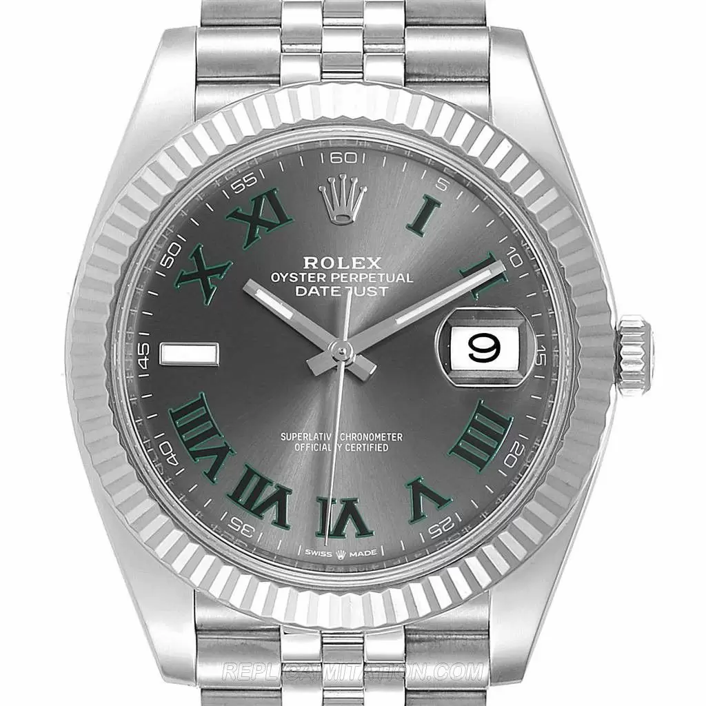 Top Replica Rolex Datejust 41 126334 ‘Wimbledon’ Stainless Steel Slate Dial Jubilee psp53221