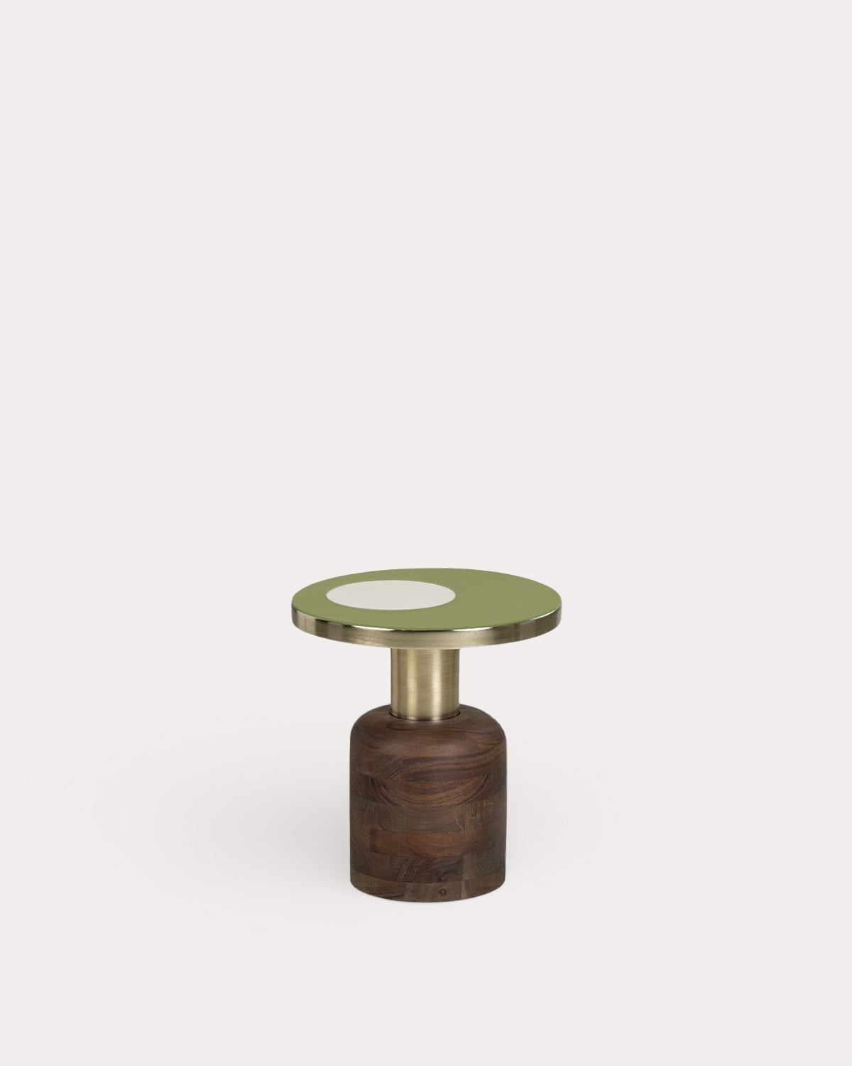 Tillo - Mesa Auxiliar Redonda de Madera de Mango y Metal (Ø40,5 cm) Tillo