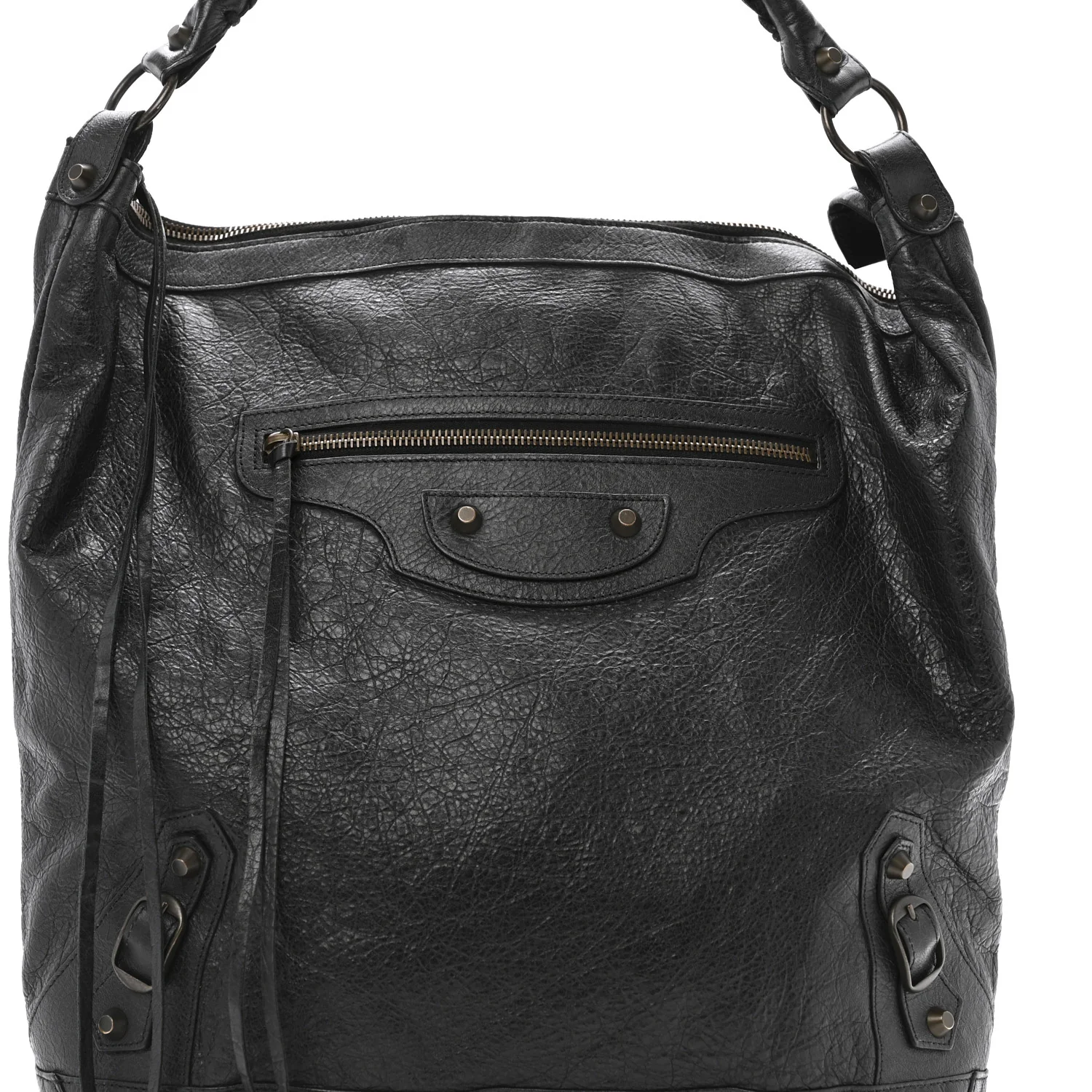 Agneau Classic Hardware Day Hobo Black