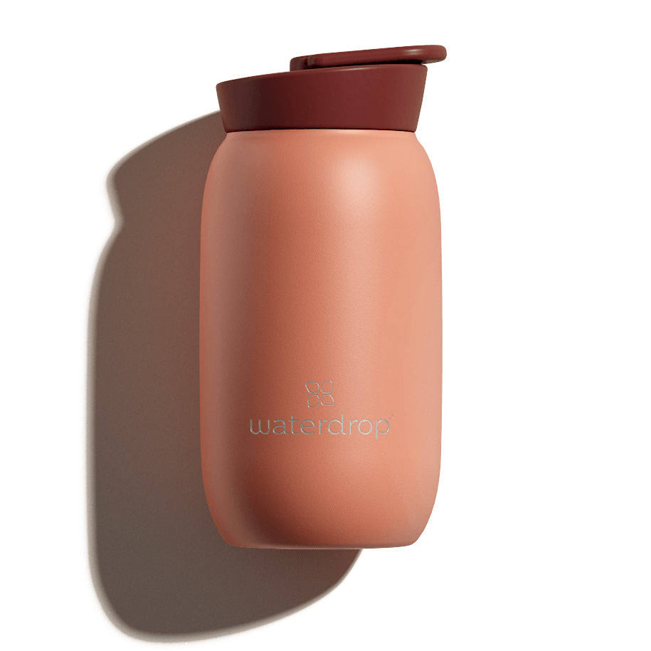 Waterdrop All-Purpose Thermo �{ Tumbler Lid �{ 14 oz �{ Vacuum Insulated, Double-Walled Stainless Steel Bottle �{ Terracotta Matt